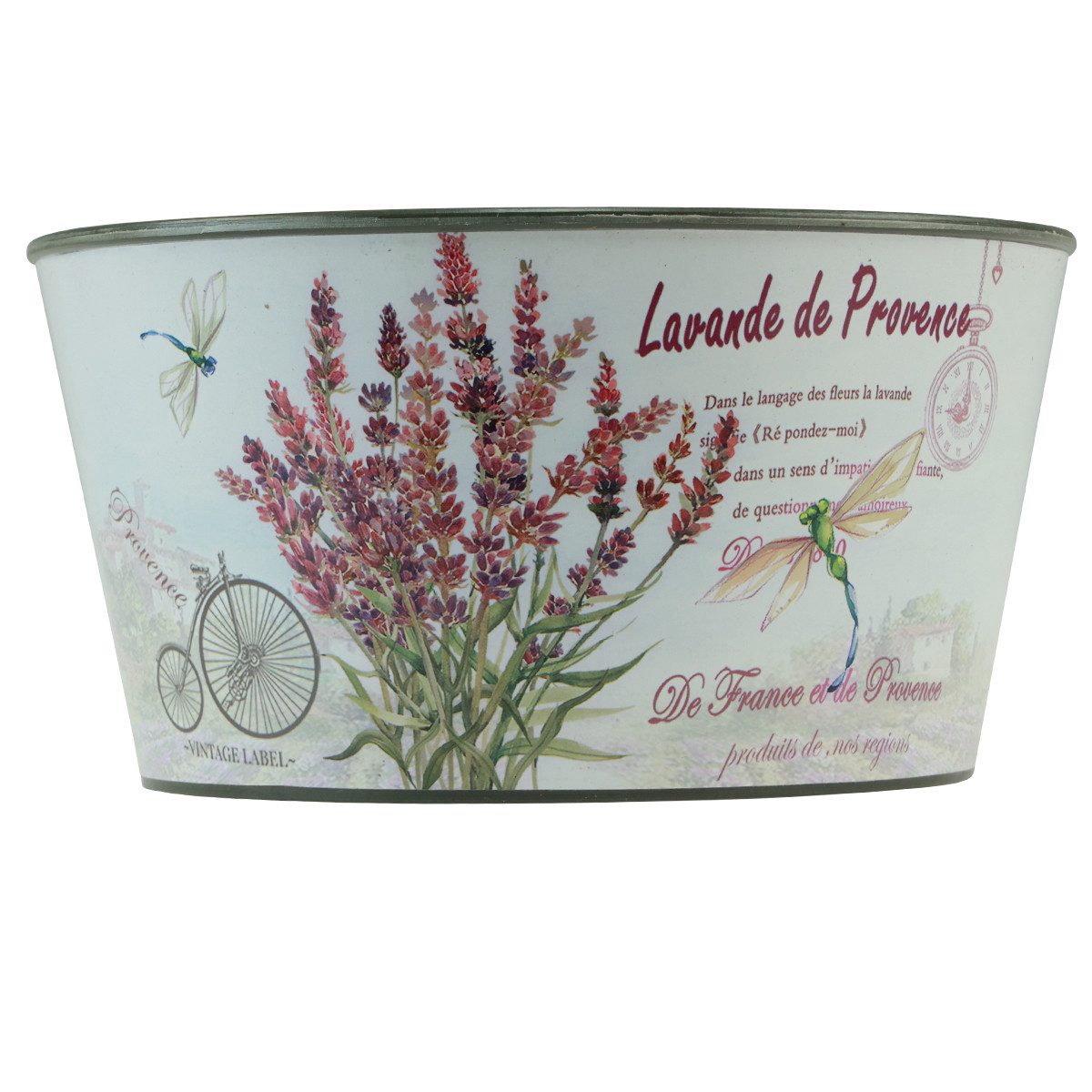 Florists Products Blumentopf Runder dekorativer Kunststoff-Blumentopf mit Lavendelmotiv