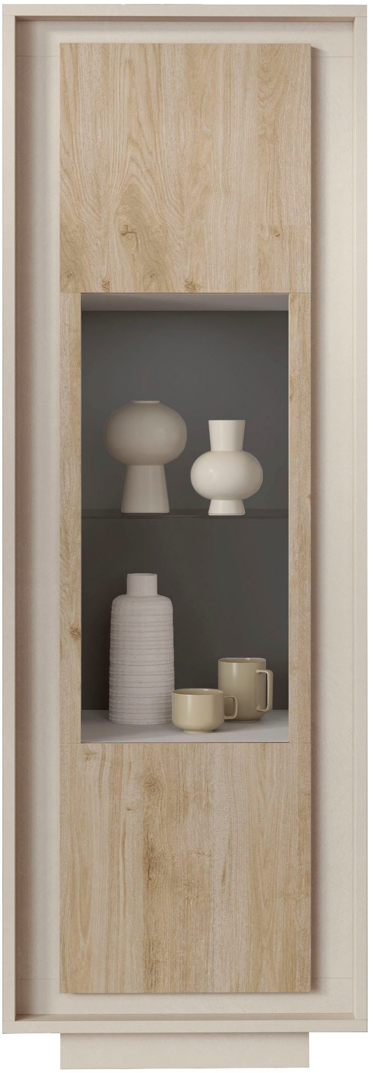 Home affaire Vitrine Sky, B/H 67/197 cm, Vitrinenschrank/Standvitrine/Glasvitrine, 1 Tür Softclosing, Korpus & Front 22 mm stark, Rahmen-Optik