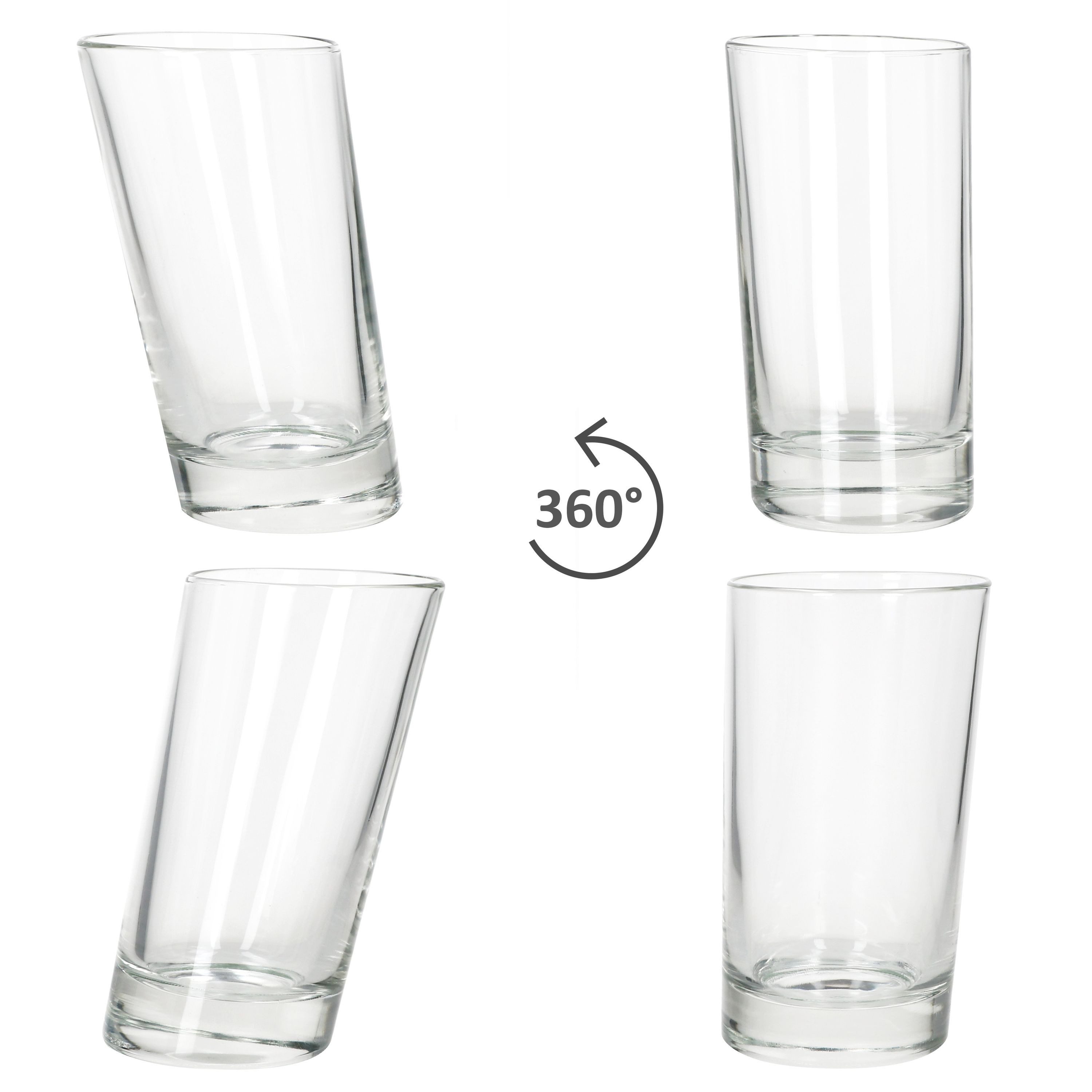 MamboCat Longdrinkglas 6x Pisa Longdrinkgläser 270ml Trink-Glas Cocktail Saft Wasser schräg, Glas