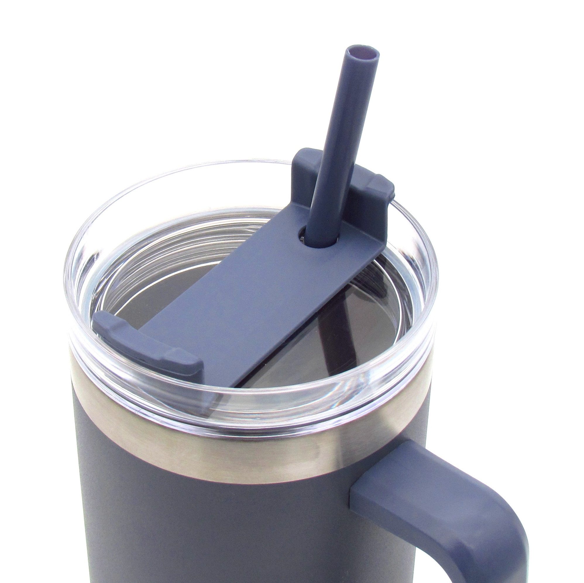 Michelino Thermoflasche To Go Doppelwandiger Thermobecher, für kalt und heiß inkl. Strohhalm Volumen ca. 1200ml