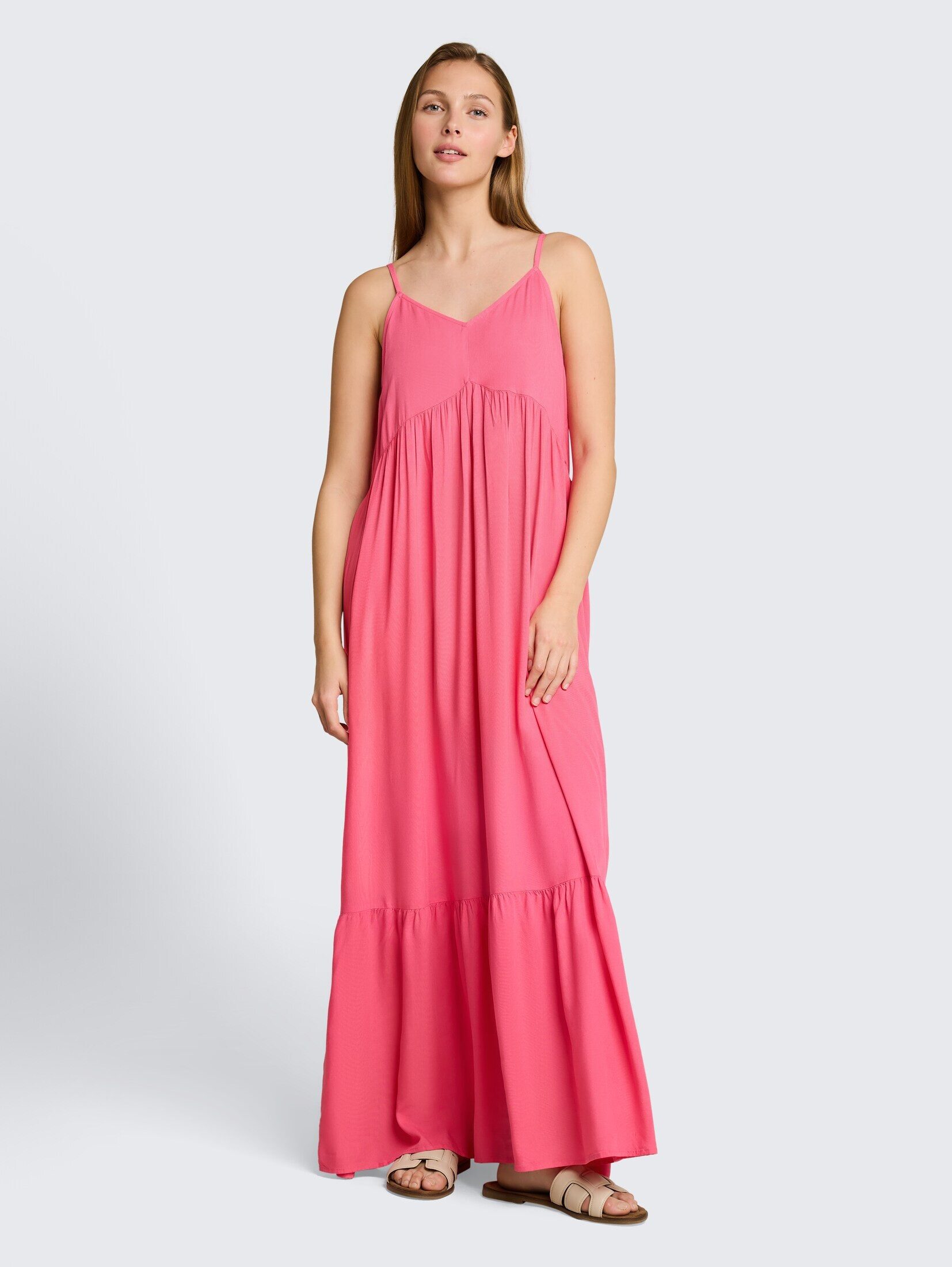 TOM TAILOR Denim Maxikleid Kleider & Jumpsuits Maxi-Kleid mit Volants