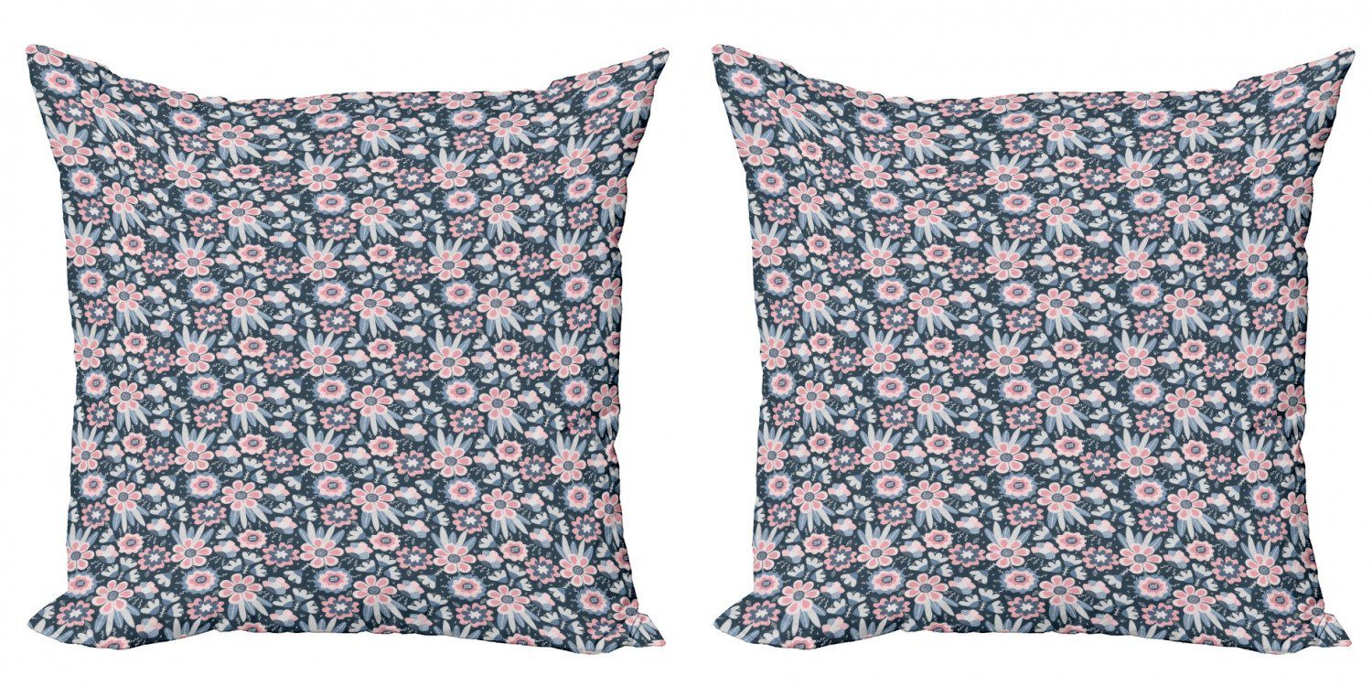Kissenbezüge Modern Accent Doppelseitiger Digitaldruck, Abakuhaus (2 Stück), Blumen Garten-Szene in Pastelltönen