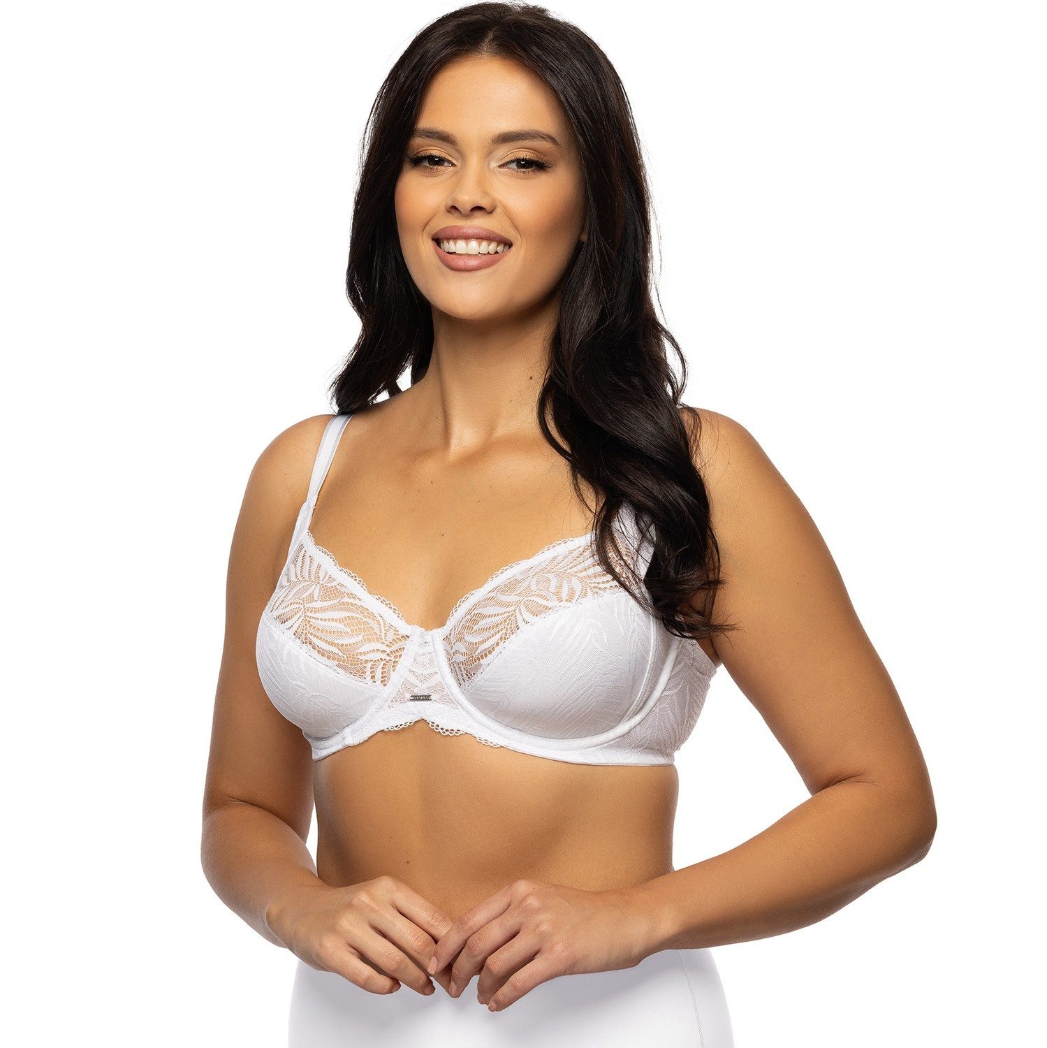 Viania Bügel-BH 244469 (1) Bügel-BH mit Spitze große Größen Curvy in Weiß