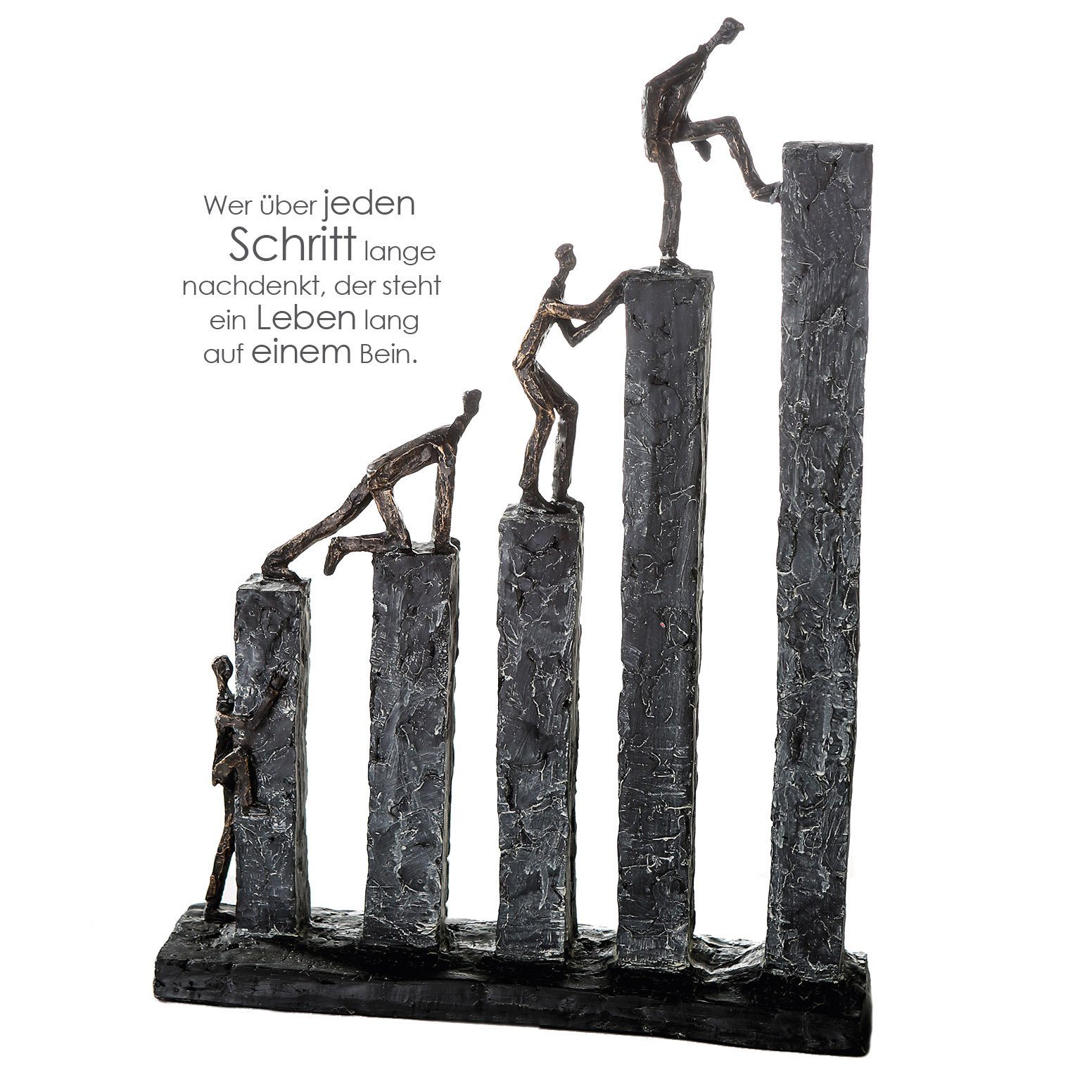 GILDE Dekofigur GILDE Skulptur Raise - bronze-grau - H. 43cm x B. 31cm