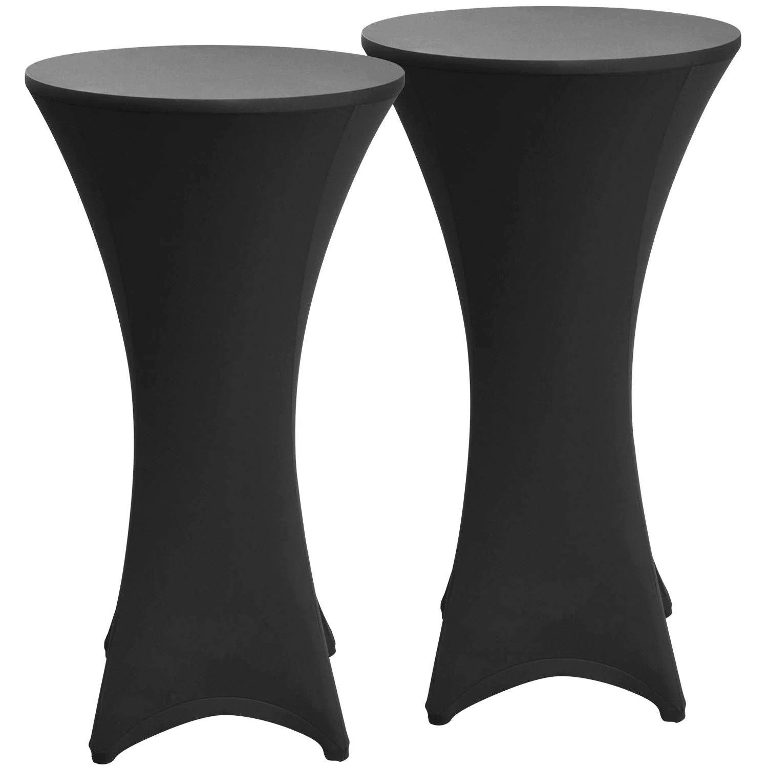 Beautissu Stehtischhusse Stretch Stehtisch Bistrotisch Husse, Ø60-65cm, Schwarz, 2er Set, Verstärkung im Fußbereich & 40°C waschbar, rutschfest & bügelfreie