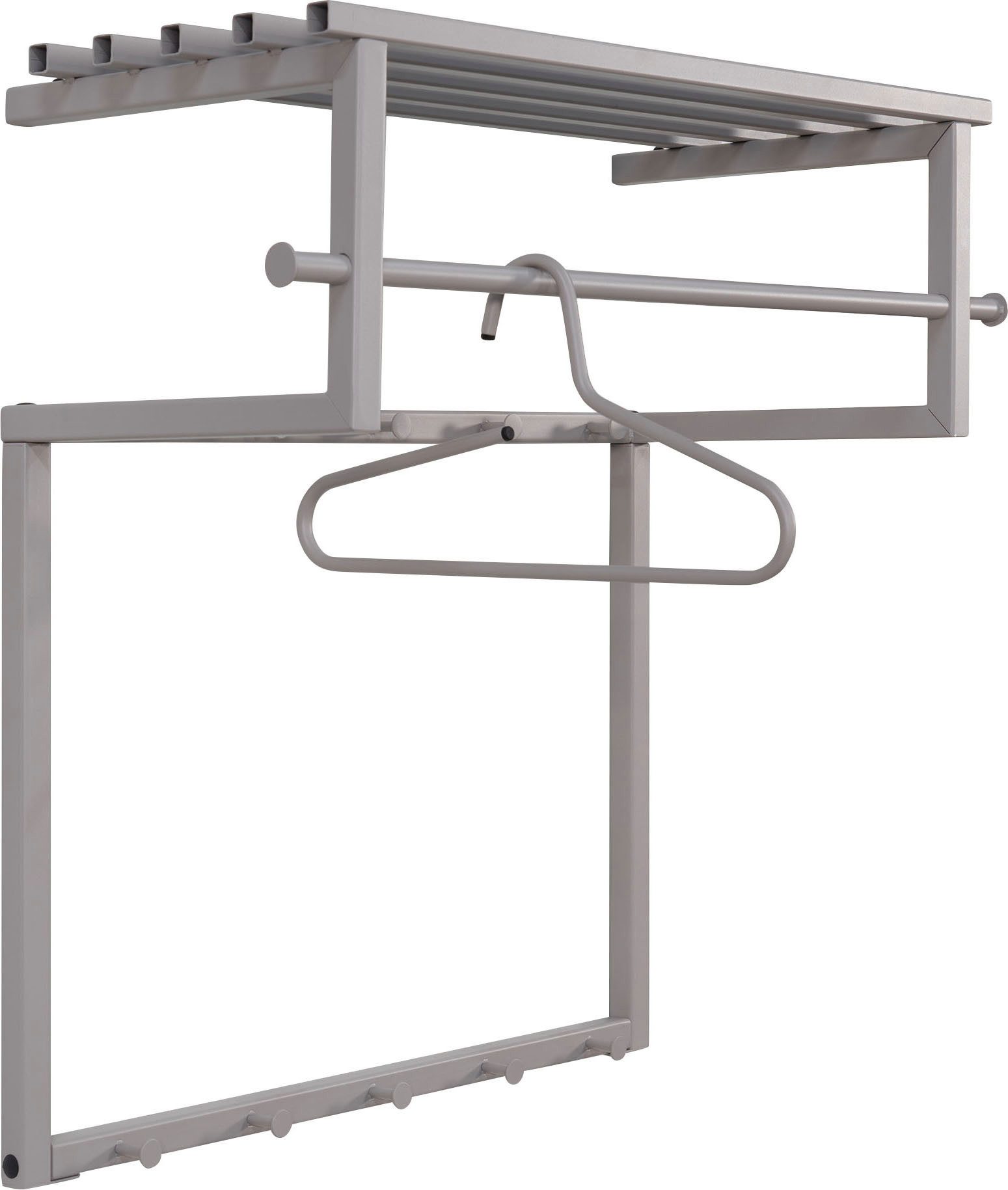 Spinder Design Шкафыleiste RIZZOLI (1 St), Familiengarderobe aus Stahl mit 10 Haken, Hutablage und Kleiderstange