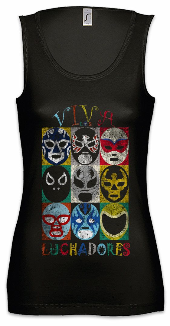 Tanktop Luchadores Ärmelloses Damen T-Shirt Mexiko Wrestling Wrestler Mexican