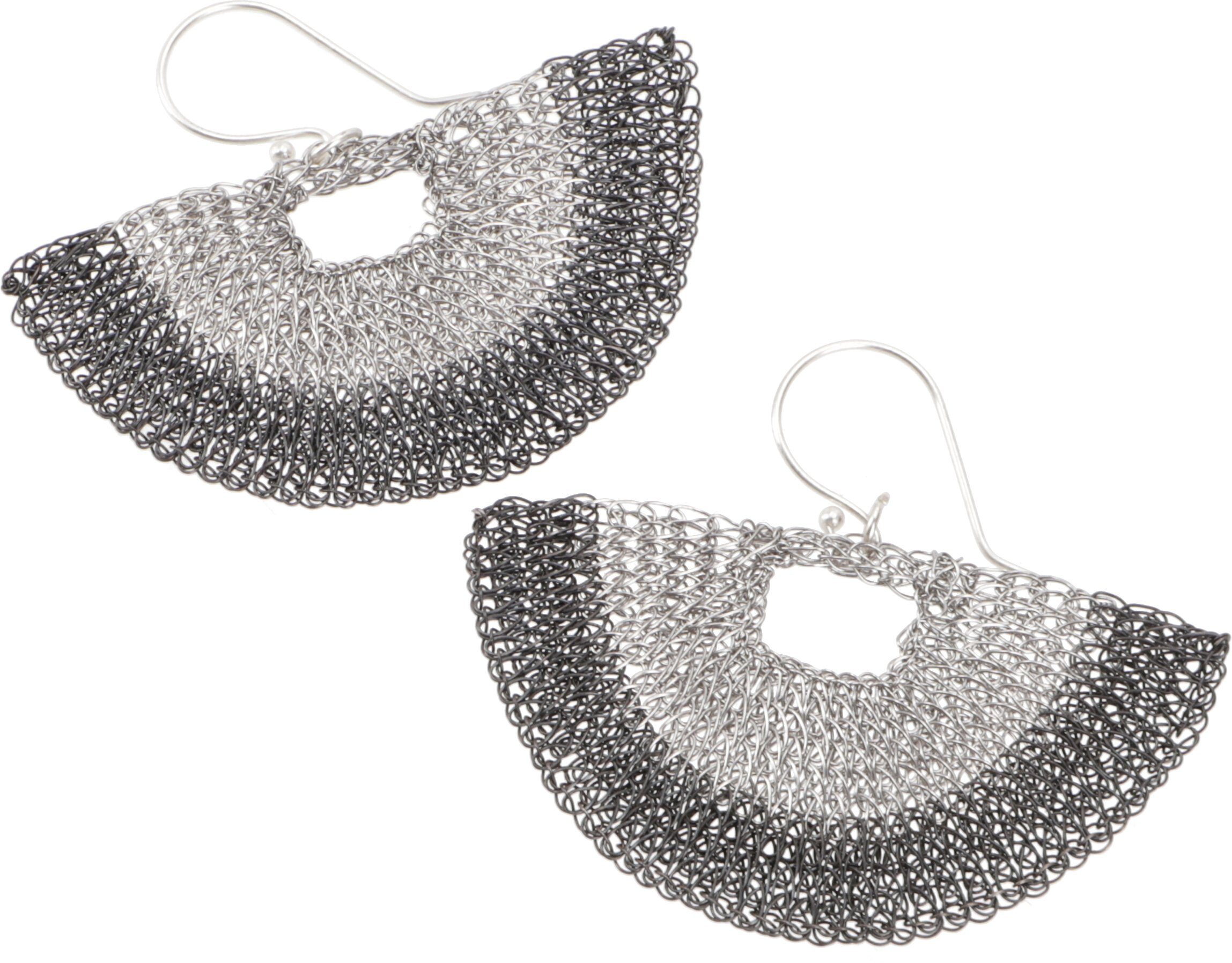 Guru-Shop Paar Ohrhänger Boho Ohrringe aus gehäkeltem Draht - Modell 9