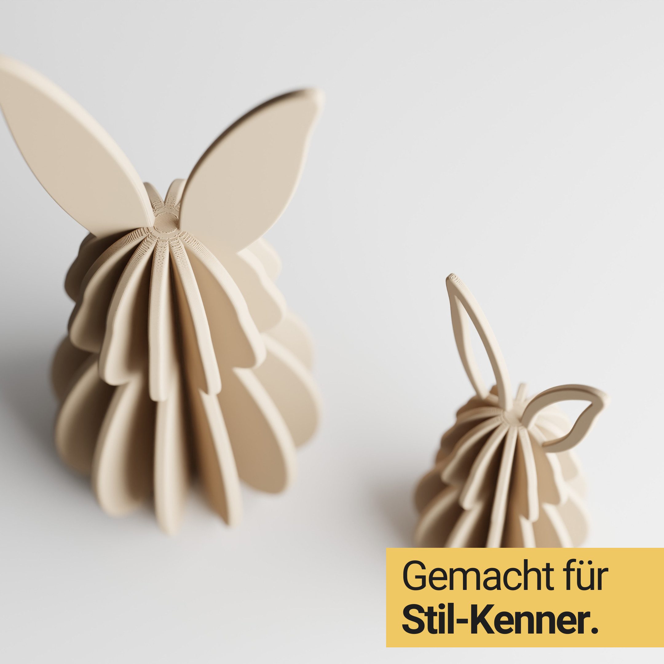 Shapes - Decorations Dekofigur Minimalistisches Osterhasen Set – Deko Hasen groß & klein (2er Set, 1 x Hasenfigur (klein), 1 x Hasenfigur (groß), Dekofiguren für Ostern