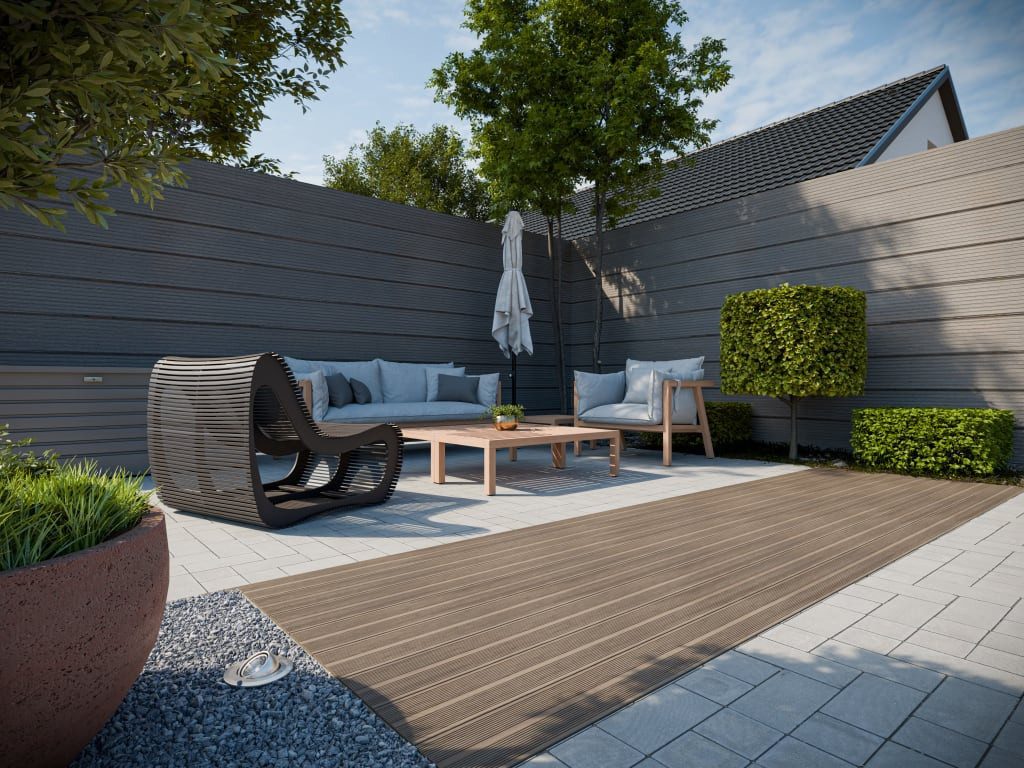 Belladoor Terrassendielen Belladoor WPC Terrassendiele BPC Beige wetterfest, BxL: je 14.3x400 cm, 20 mm Stärke