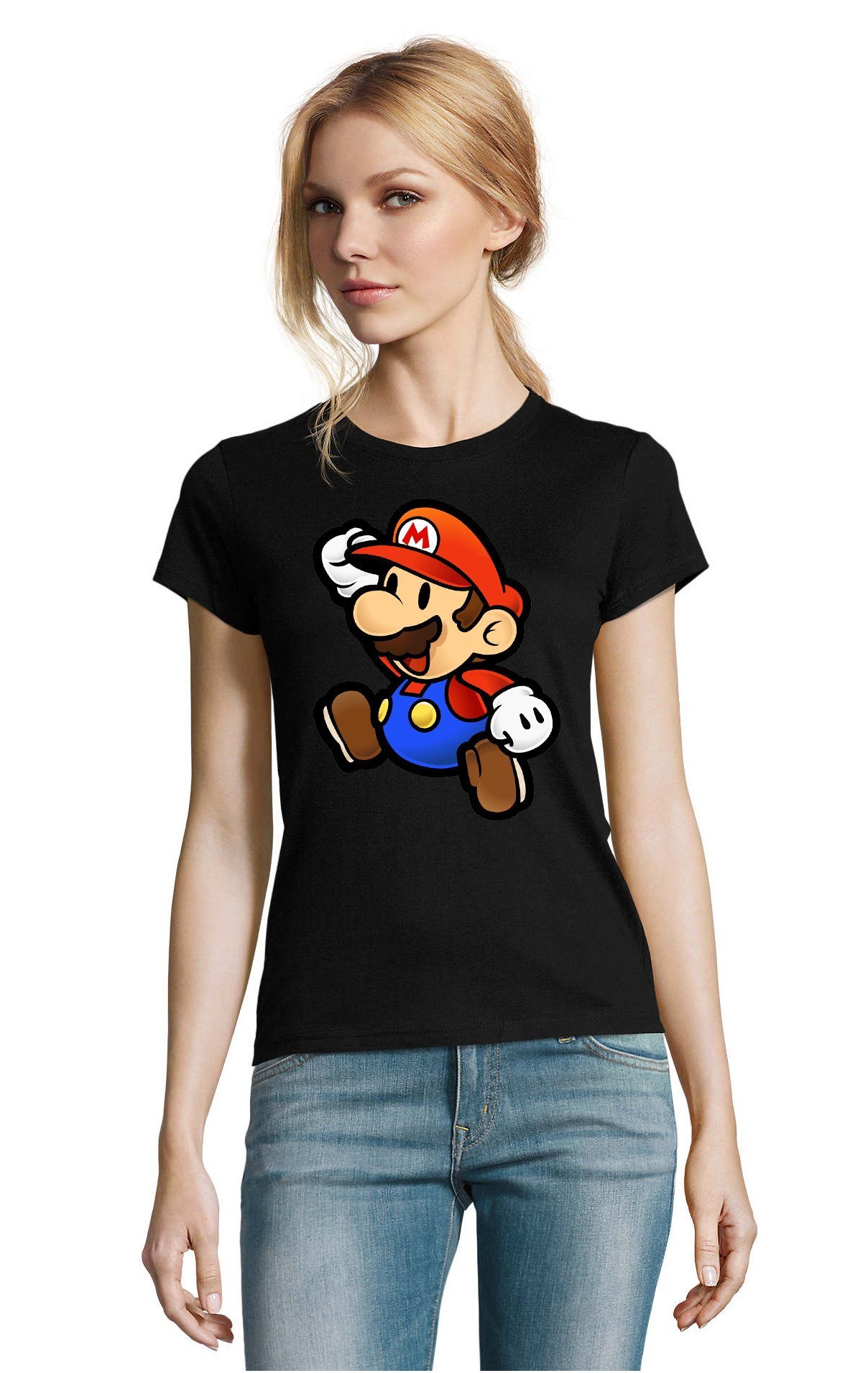 Blondie & Brownie T-Shirt Damen Mario Retro Super Gaming Luigi Yoshi Super