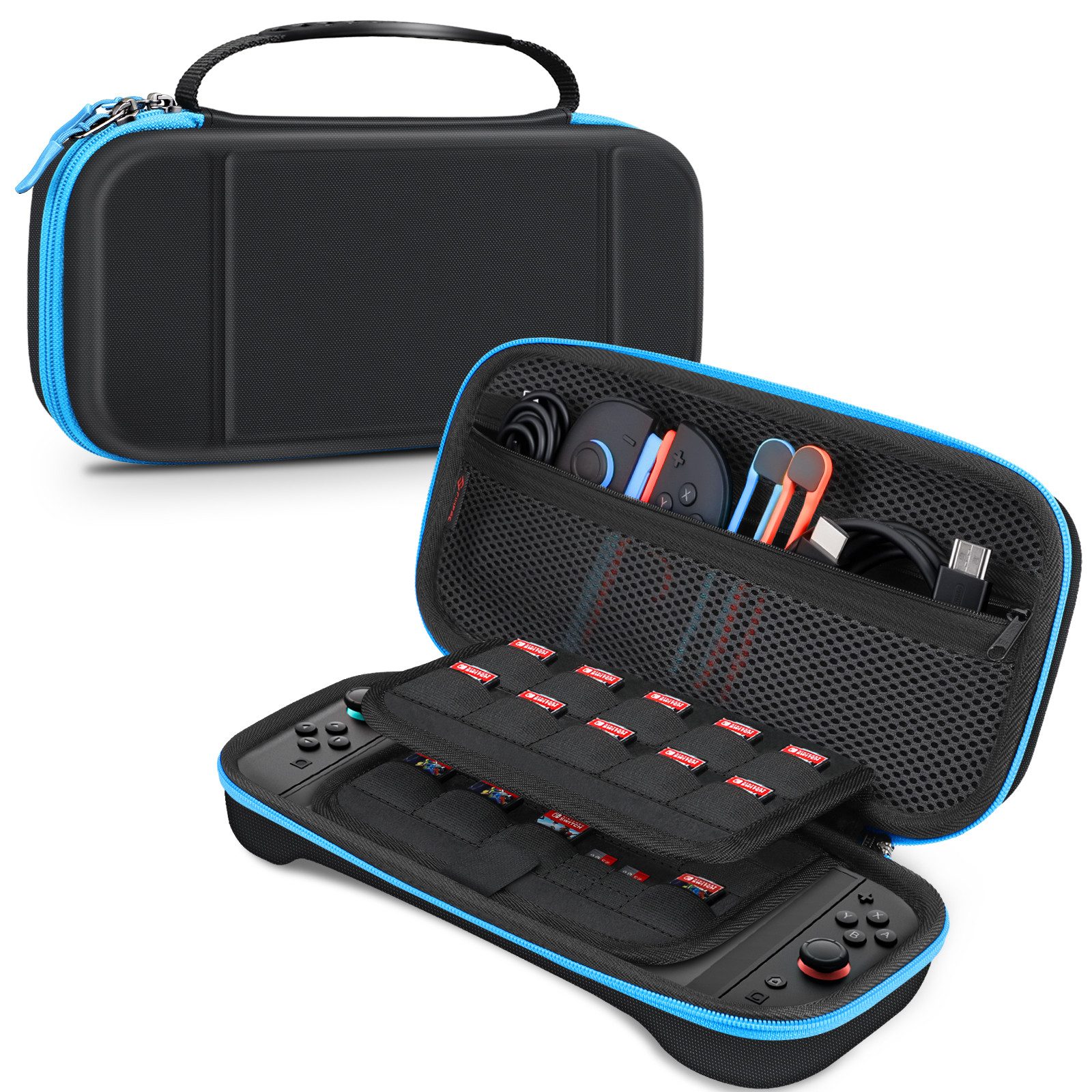Fintie Nintendo-Schutzhülle Tasche für Nintendo Switch 2 (2025) - Tragetasche Aufbewahrungstasche, mit 19 Steckplätzen für Spielkarten und 2 Micro-SD-Kartensteckplätzen