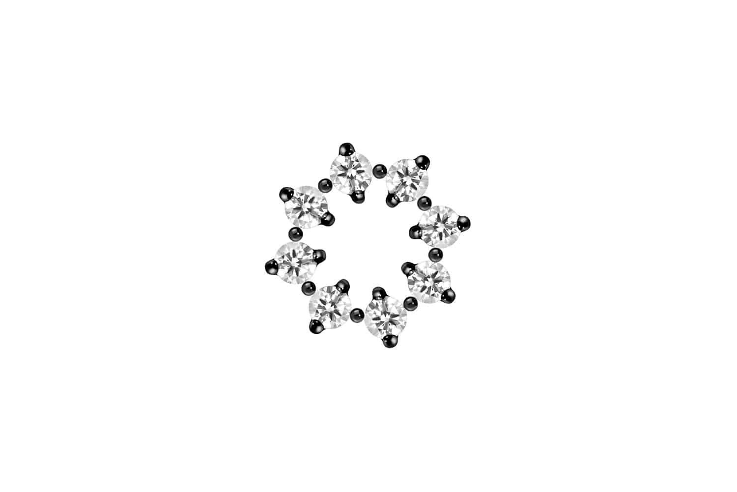 Piercing-Set Chirurgenstahl Anhänger für Clicker KRISTALLKREIS