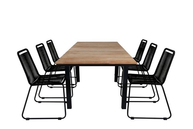 ebuy24 Garten-Essgruppe Mexico Gartenset Tisch 90×160/240cm und 6 Stühle s