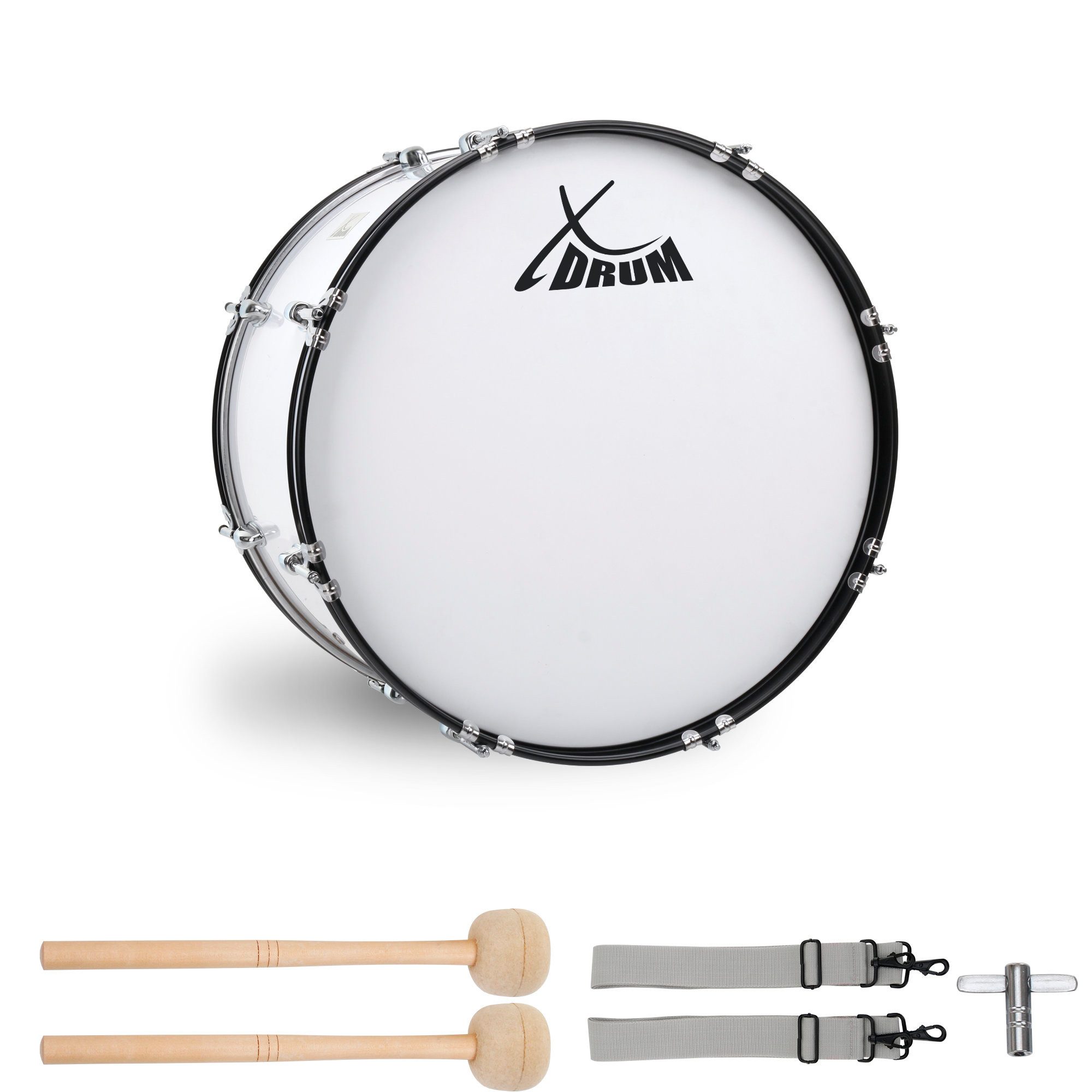 XDrum Handtrommel MBD-220 Marsch Bass Trommel, Fußball Pauke 20" - inkl. Молоток & Tragegurte