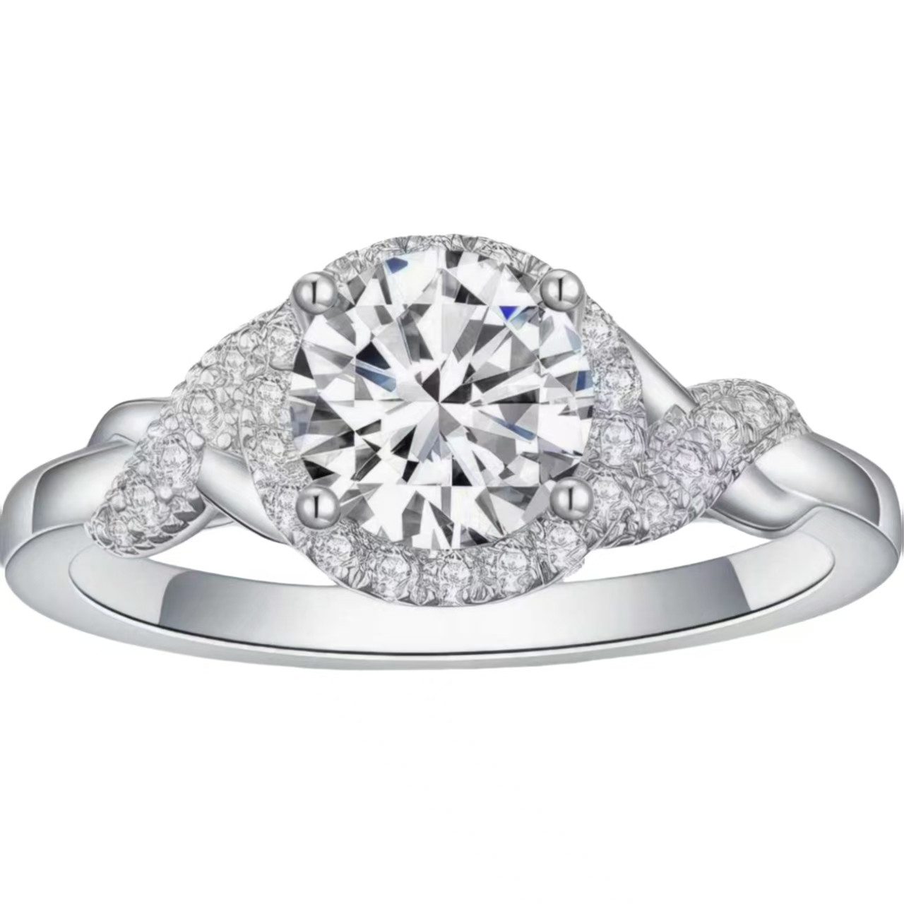 Diamantring Damen-Diamantring,1ct E Vs1 ring gold damen 585 echtgold,labordiamant