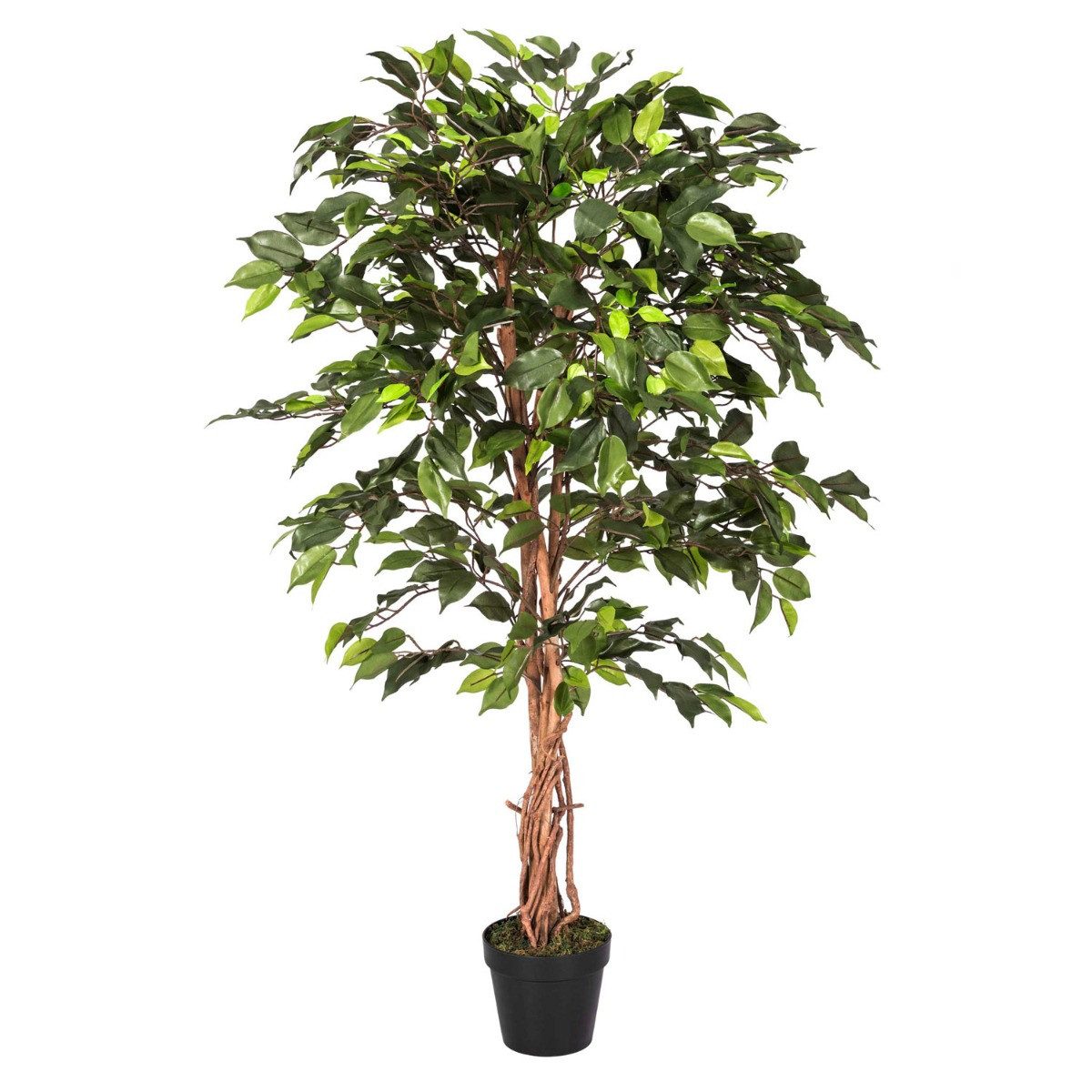 Kunstbaum Kunstbaum Ficus Benjamini grün 120 cm, Homescapes, Höhe 120 cm