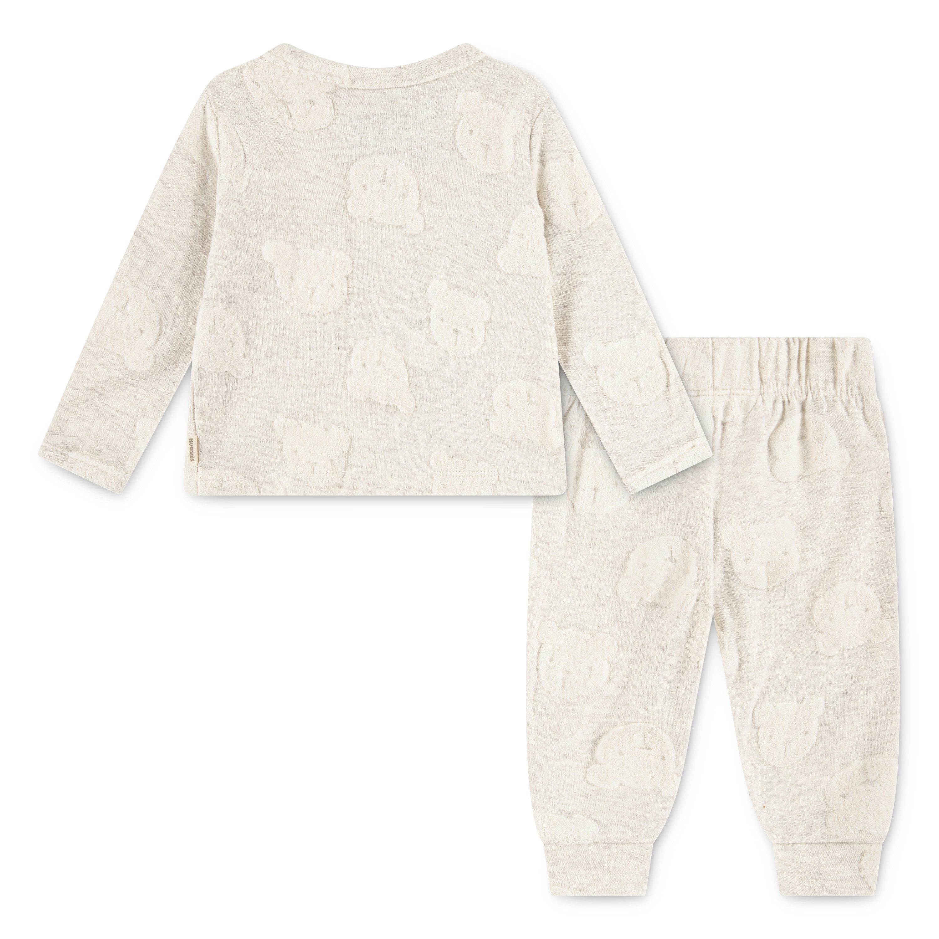 HUGGIES babywear Langarmshirt & Hose HUGB PANT SET (Set, 2-tlg) mit Bärchen-Motiv, melierte Optik