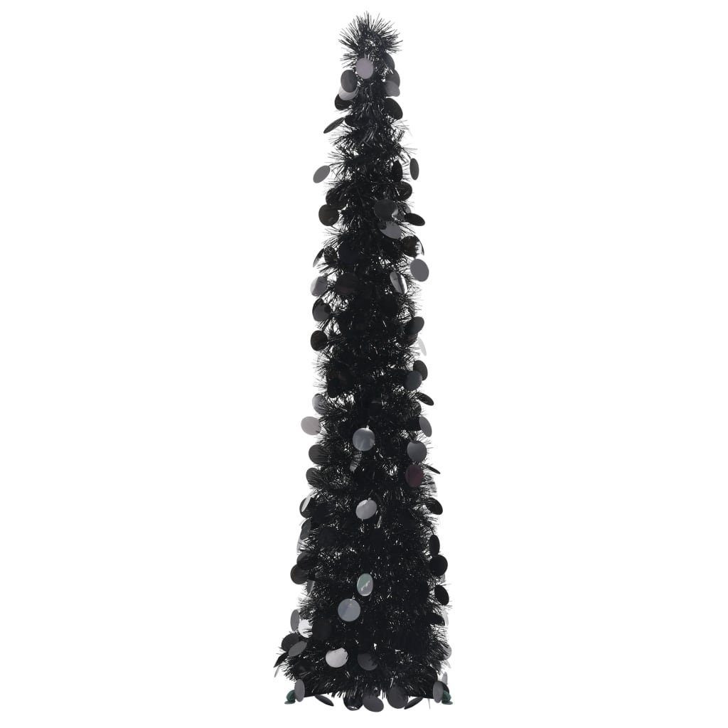 vidaXL Künstlicher Weihnachtsbaum Künstlicher Pop-Up-Weihnachtsbaum Schwarz 120 cm PET