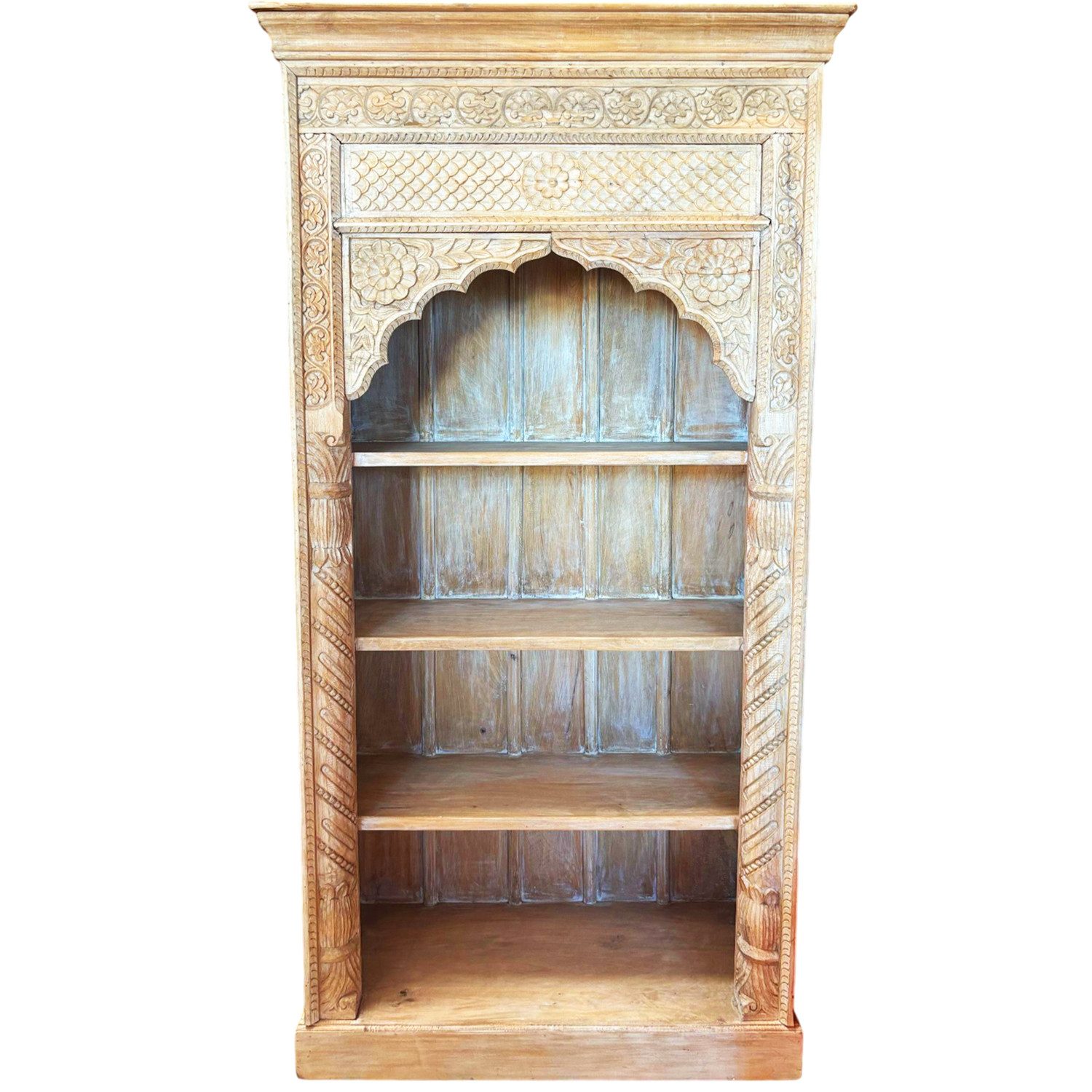 Marrakesch Orient & Mediterran Interior Bücherregal Orientalisches Bücherregal Vintage 47 edel aus Mango-Massivholz 197 cm, 1-tlg.