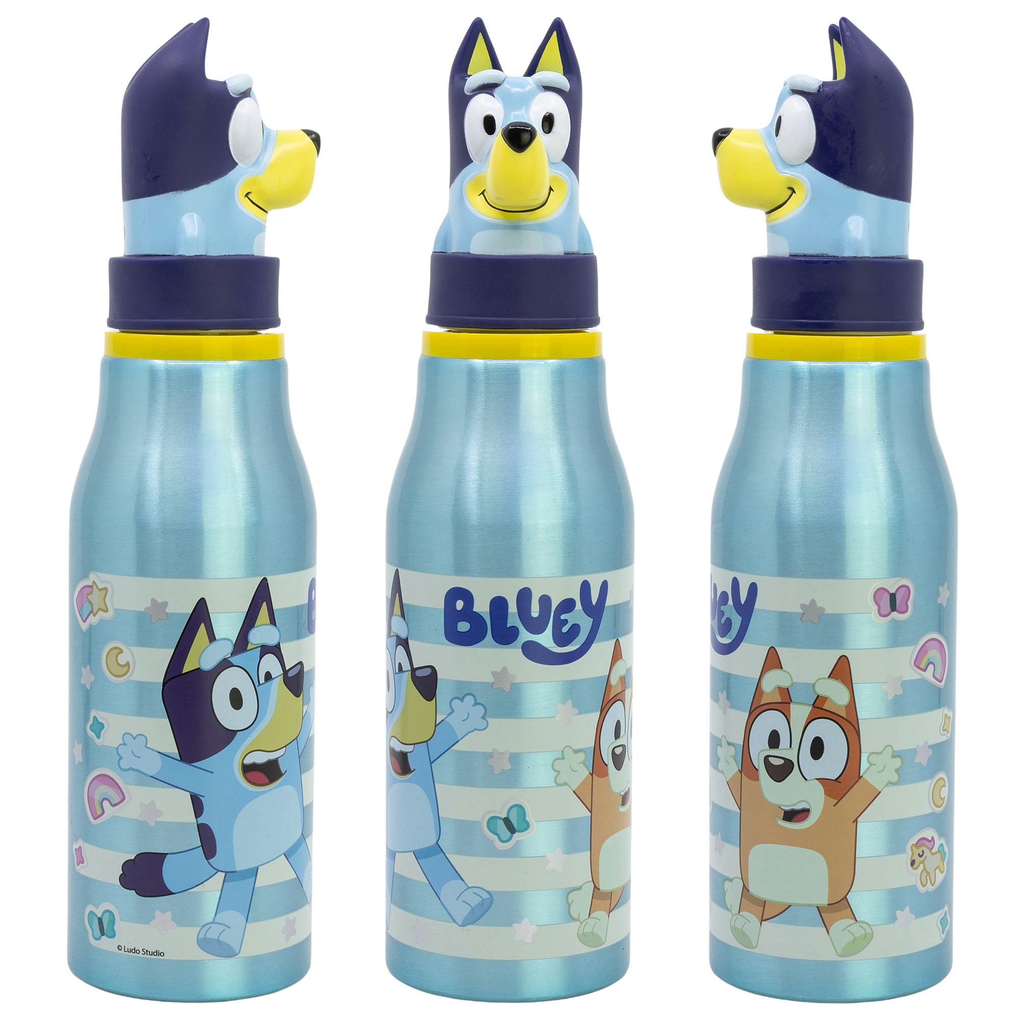 Trinkflasche Bluey Bingo 3D Kopf Kinder Aluminium Wasserflasche Flasche 690 ml