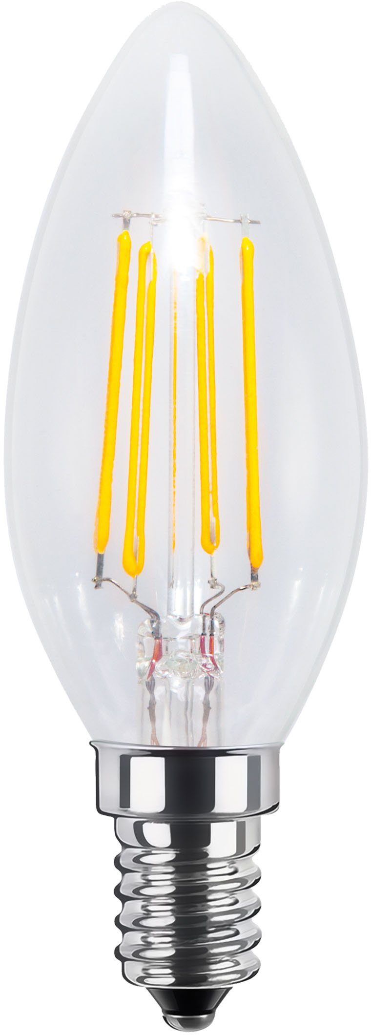 SEGULA LED-Leuchtmittel LED Kerze klar, E14, Warmweiß, dimmbar, E14, Kerze klar