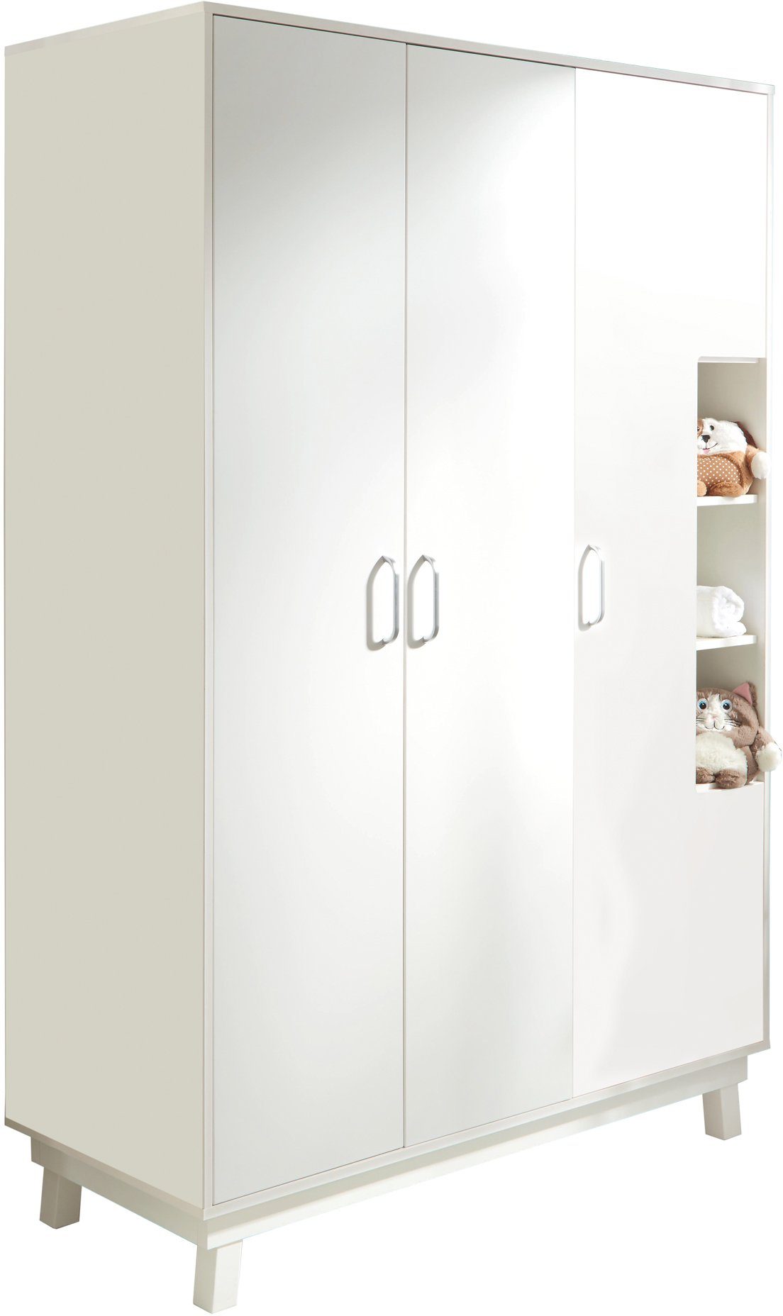 roba® Kinderkleiderschrank Nordic, weiß 3-türig; Made in Europe | Kinderkleiderschränke