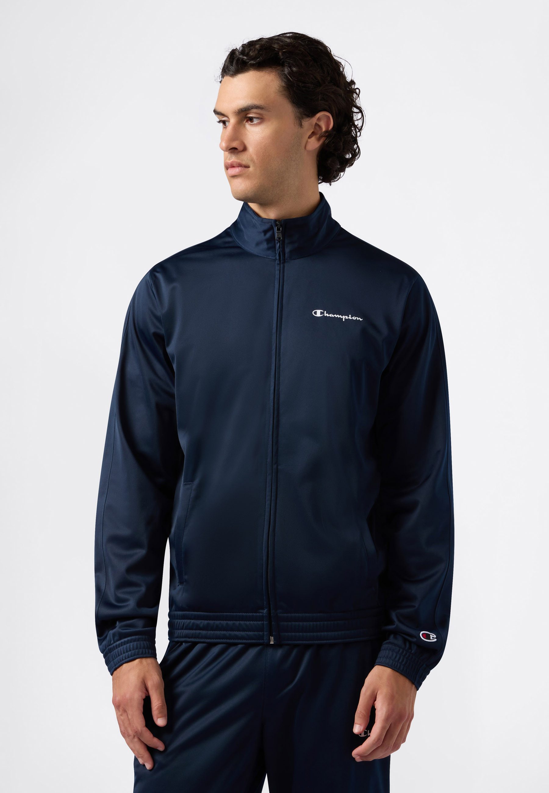 Champion Trainingsanzug Tracksuit Small Logo (2-tlg), zweiteiliges Set, mit Reißverschlusstaschen, aus Polyester