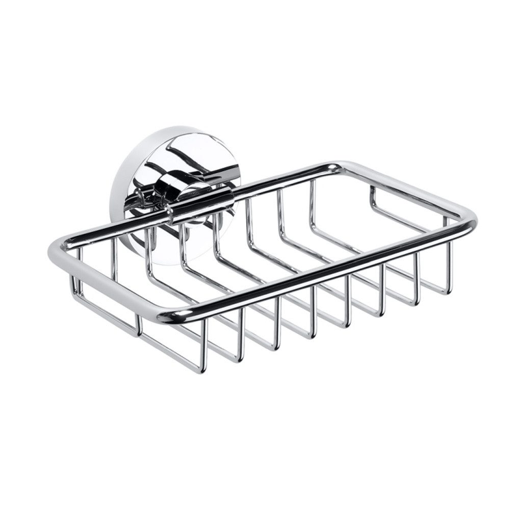 BRILLANTBAD® Seifenhalter BOMEGA Seifenkorb Messing Chrom poliert Bad & Küche >> Bohren / Kleben, Breite: 5.5 cm