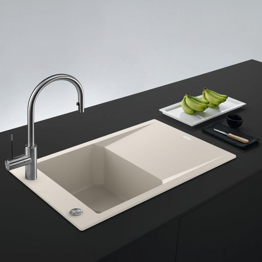 FRANKE Granitspüle FXG 611-78 780x500mm - mit Abtropffläche reversibel Fragranit Glacier