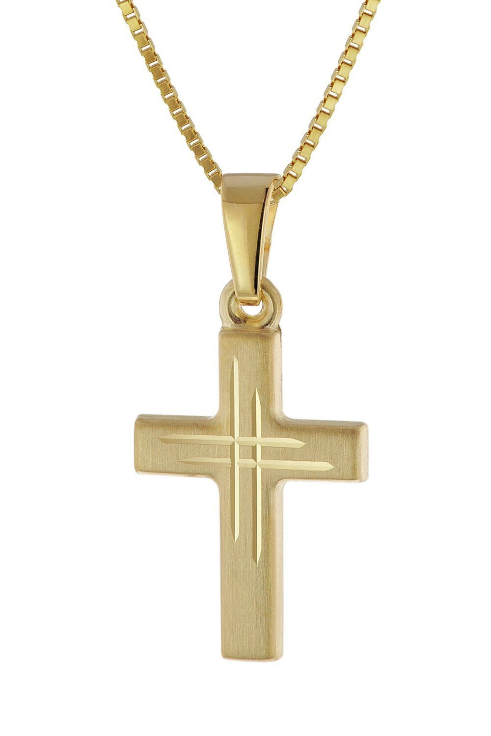 trendor Kette mit Anhänger mit Kreuz Gold 333/8K