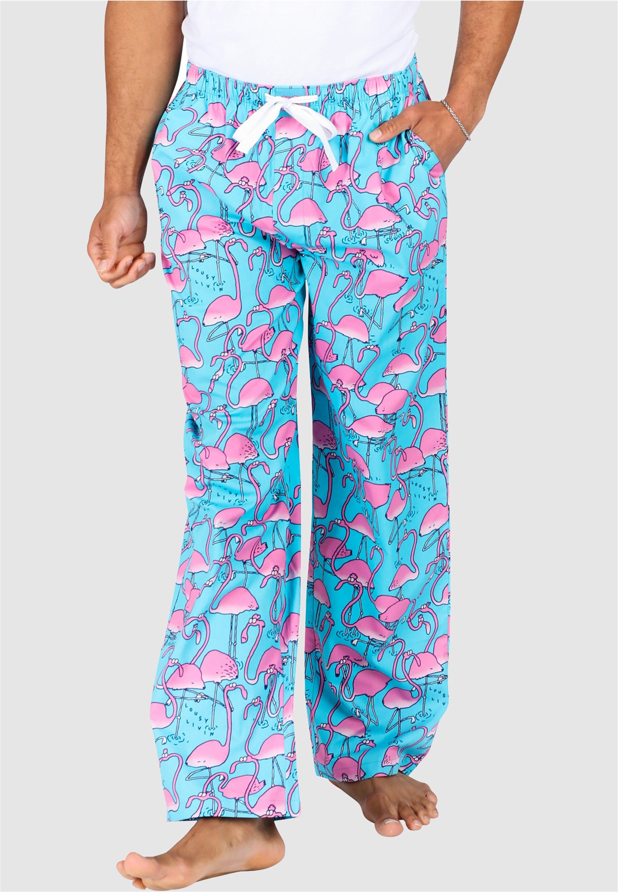 Lousy Livin Schlafhose Greater Flamingos mit buntem Allover-Print