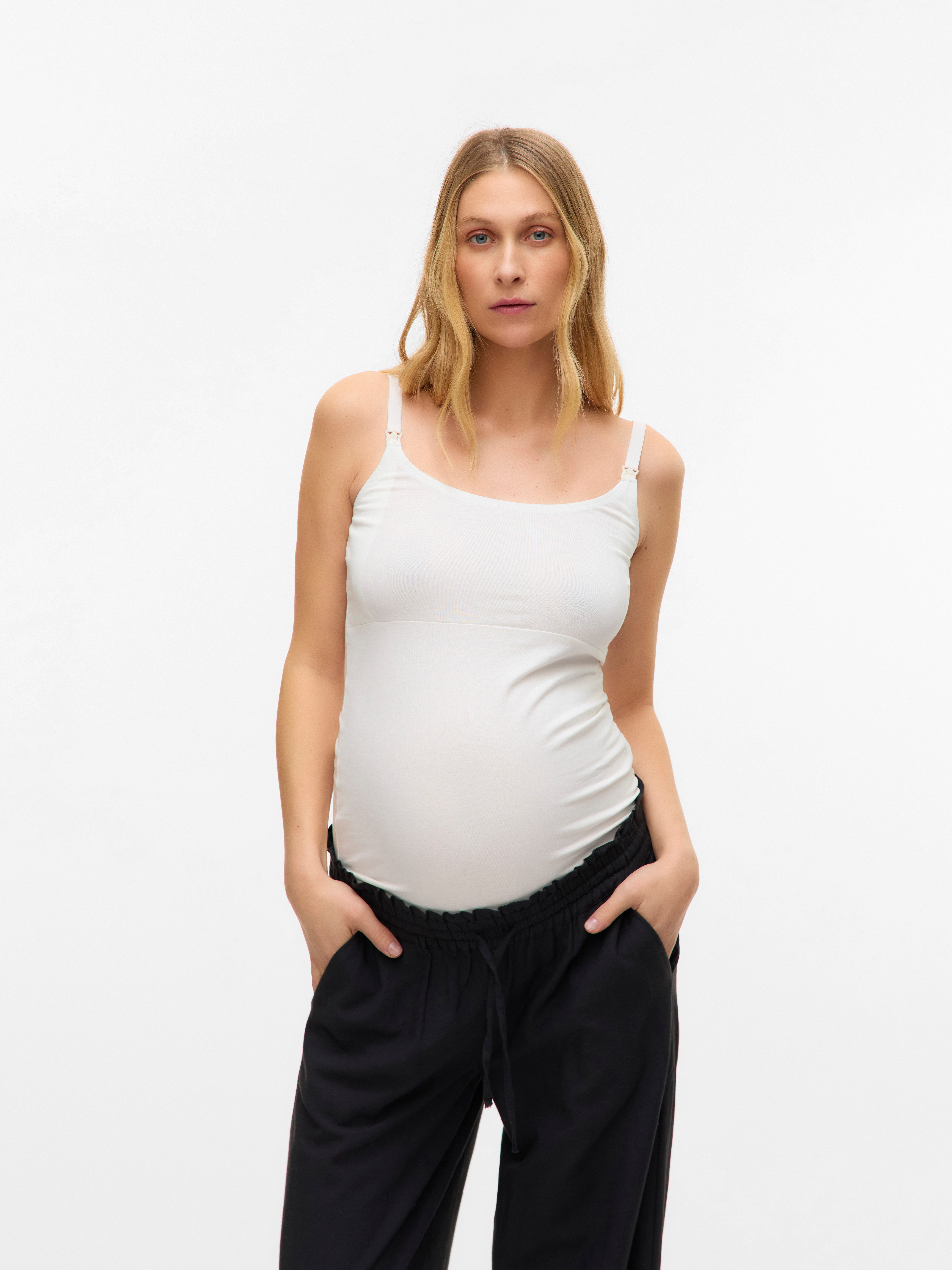 Mamalicious Maternity Top MLKERRIE STRAP JRS TOP 2F 2-P NOOS (Pack, 2-piece) Cotton blend, regular fit
