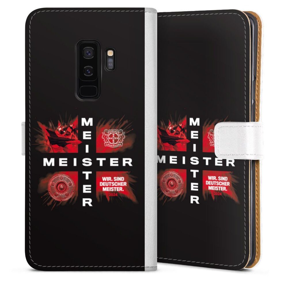 DeinDesign Handyhülle Bayer 04 Leverkusen Meister Offizielles Lizenzprodukt, Samsung Galaxy S9 Plus Hülle Handy Flip Case Wallet Cover