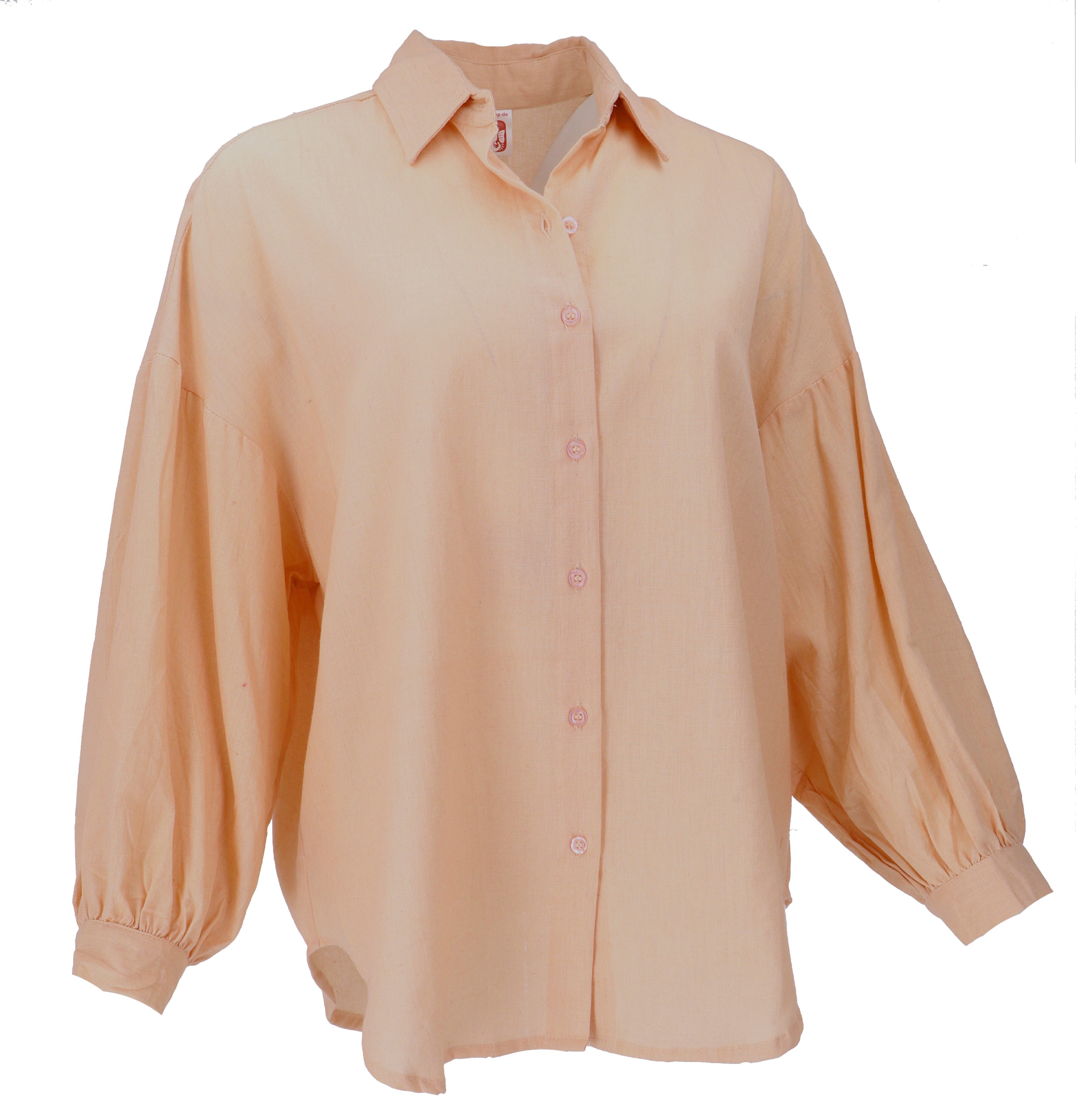 Guru-Shop Longbluse Boho Longbluse, Basic oversize Baumwoll Bluse.. alternative Bekleidung