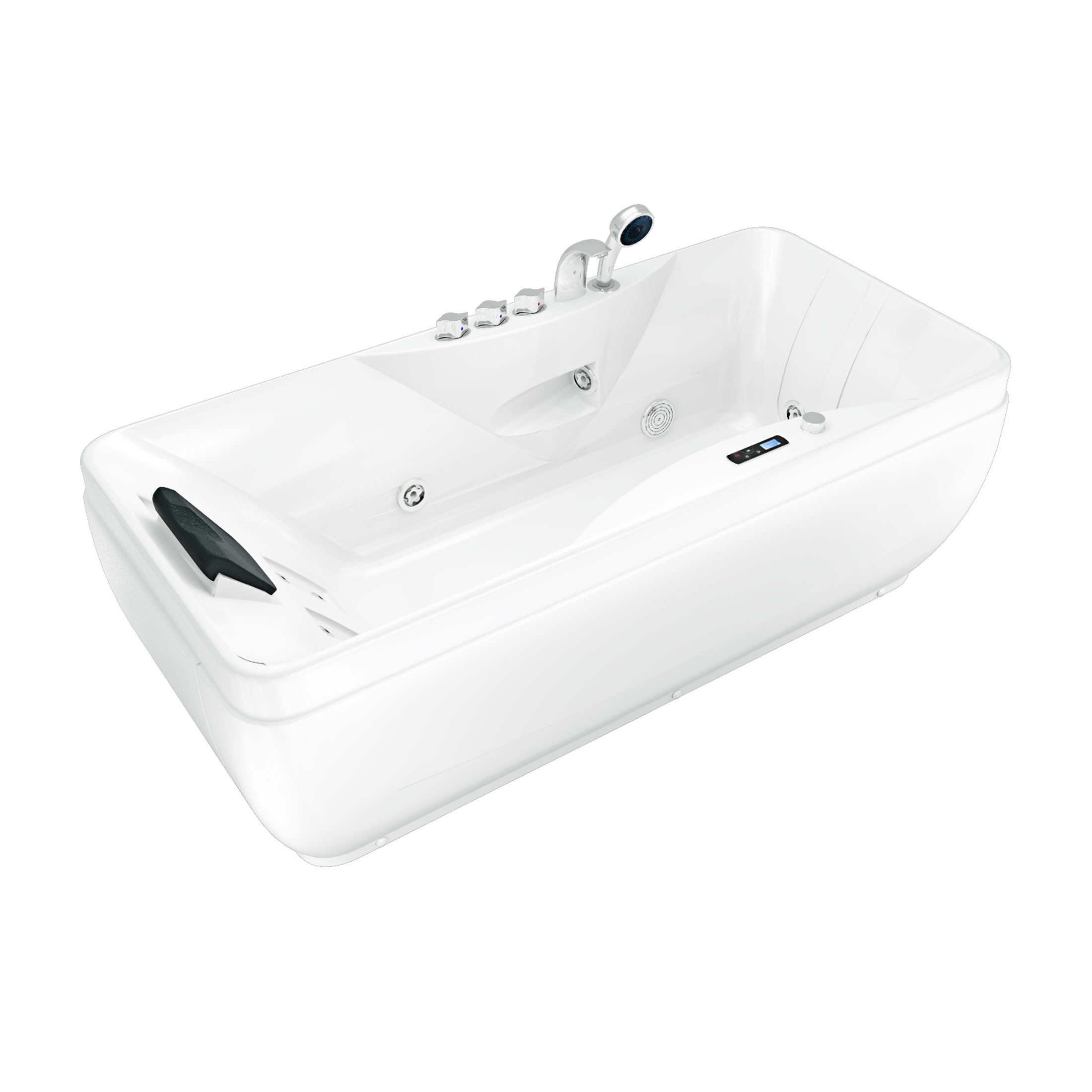 AcquaVapore Whirlpool-Badewanne Whirlpool Pool Badewanne Wanne W49H-PL 170x80cm, (1-tlg), mit Ablaufgarnitur
