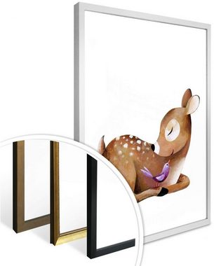 Wall-Art Poster Märchen Wandbilder Kleines Reh, Tiere (1 St), Poster ohne Bilderrahmen