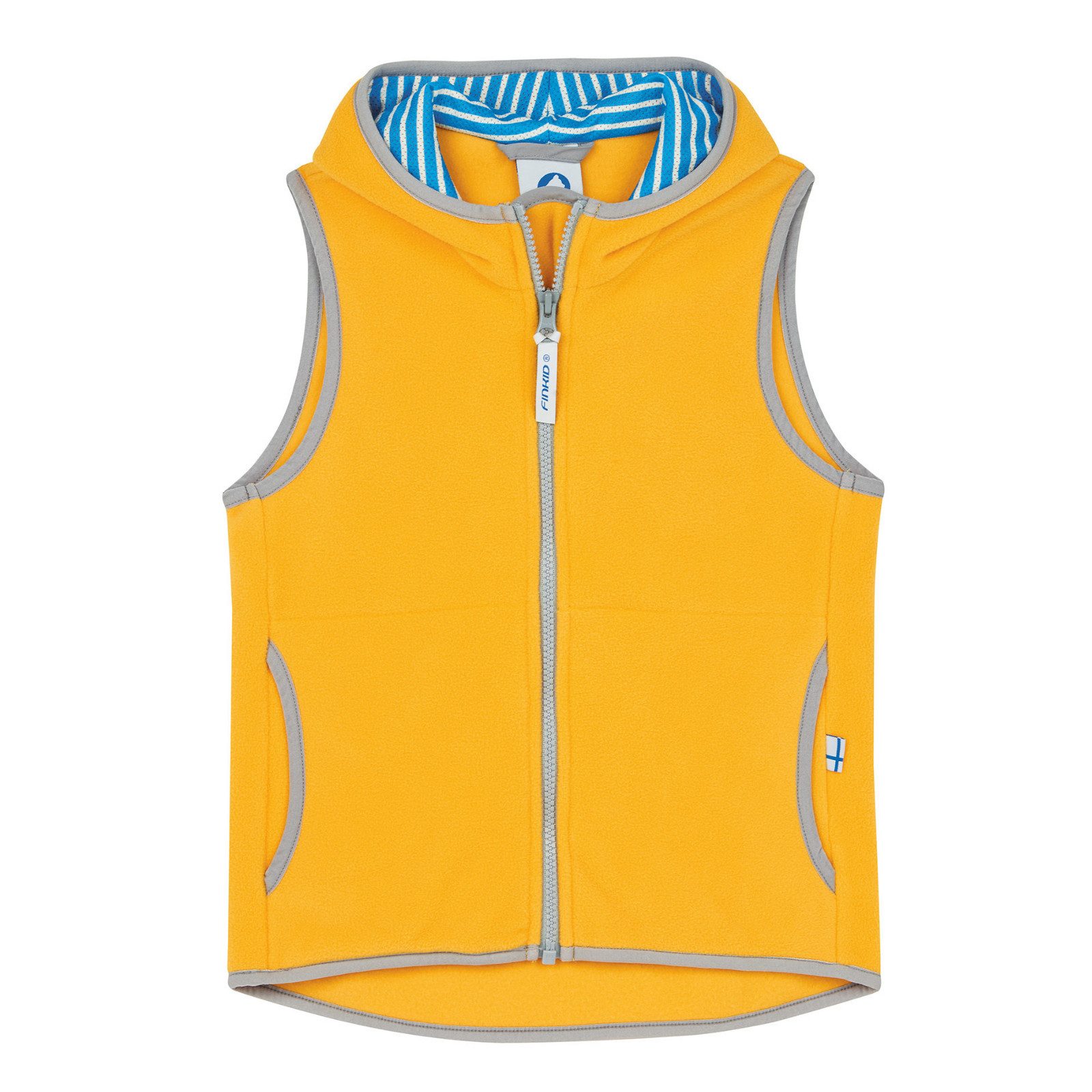Funktionsweste Finkid Poppeli Weste Yellow/Storm Fleeceweste Zip-in 120/130