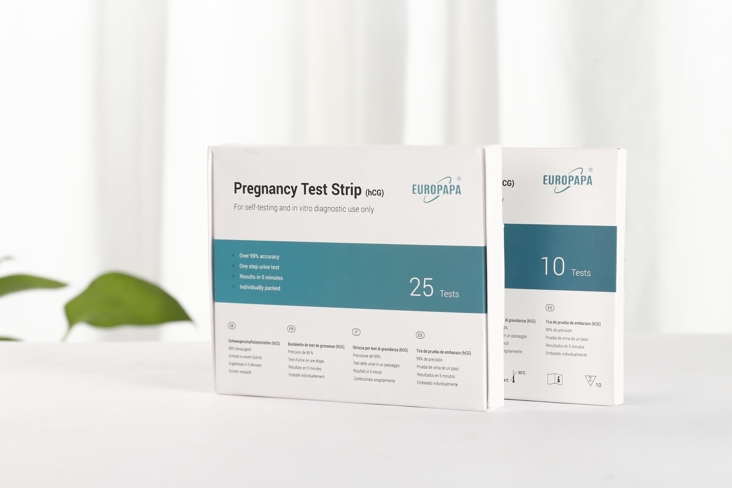 EUROPAPA Schwangerschaftstest Frühtest, 10 x Schwangerschaftstest, 10-tlg., ultraempfindlicher, 25 mIU/ml Empfindlichkeit