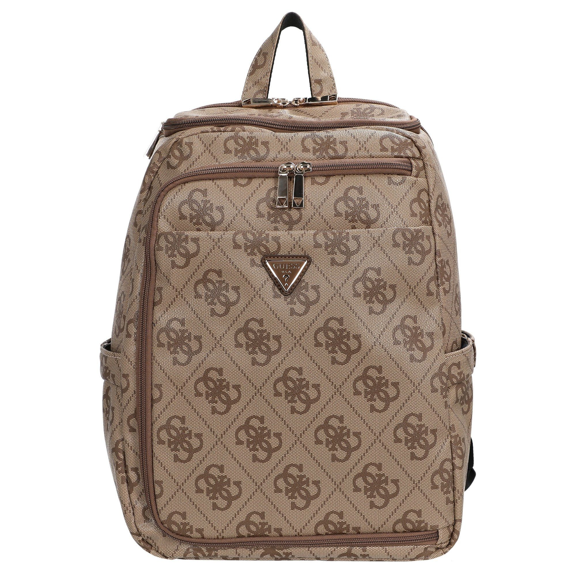 Guess Rucksack Berta U-Zip - Rucksack (latte logo/brown) günstig online kaufen