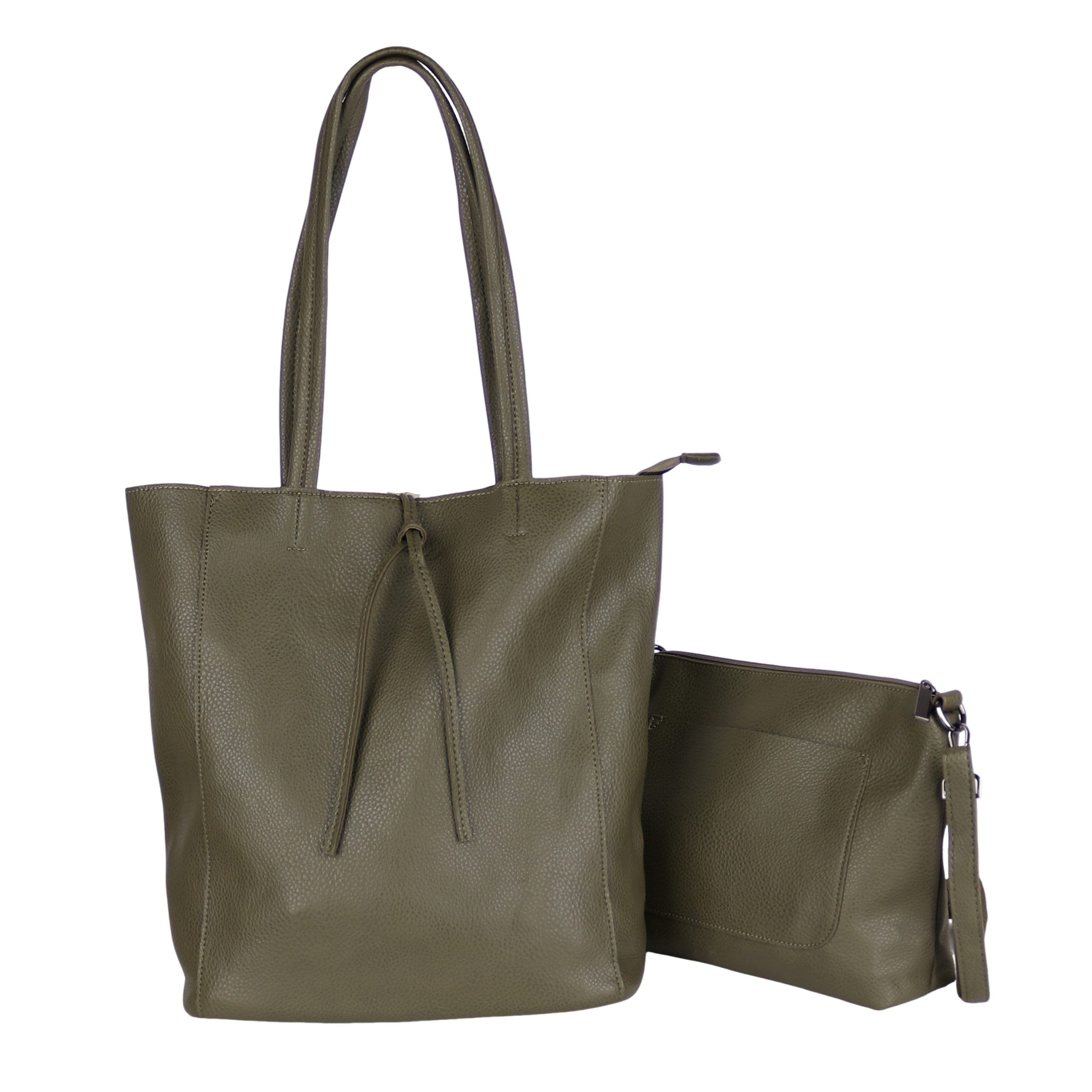 MIRROSI Shopper Damen Große Umhängetasche aus weichem Kunstleder (30x35x13cm), Die passende Innentasche ist im Set enthalten