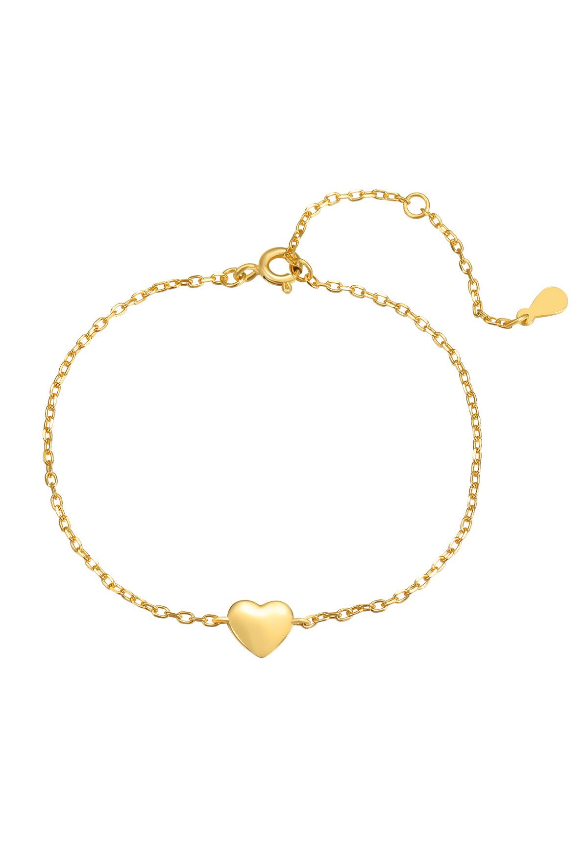 Hey Happiness Charm-Armband Romantik-Duo, Herzkettchen zur Auswahl, 925 Silber Liebe Herz Damen Armkettchen mit/ ohne Kristall