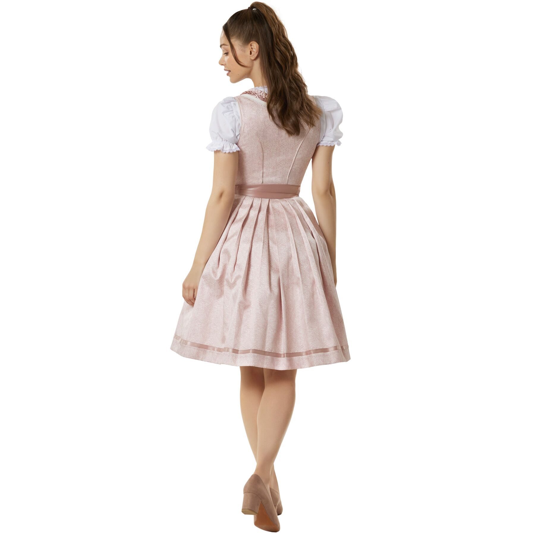 dressforfun Dirndl hochwertiges & elegantes Trachtenkleid Hannah Rosa (Premium Midi-Dirndl, Gr. 38) Ideal für Oktoberfest, Hochzeiten, Vereins- oder Familienfeiern
