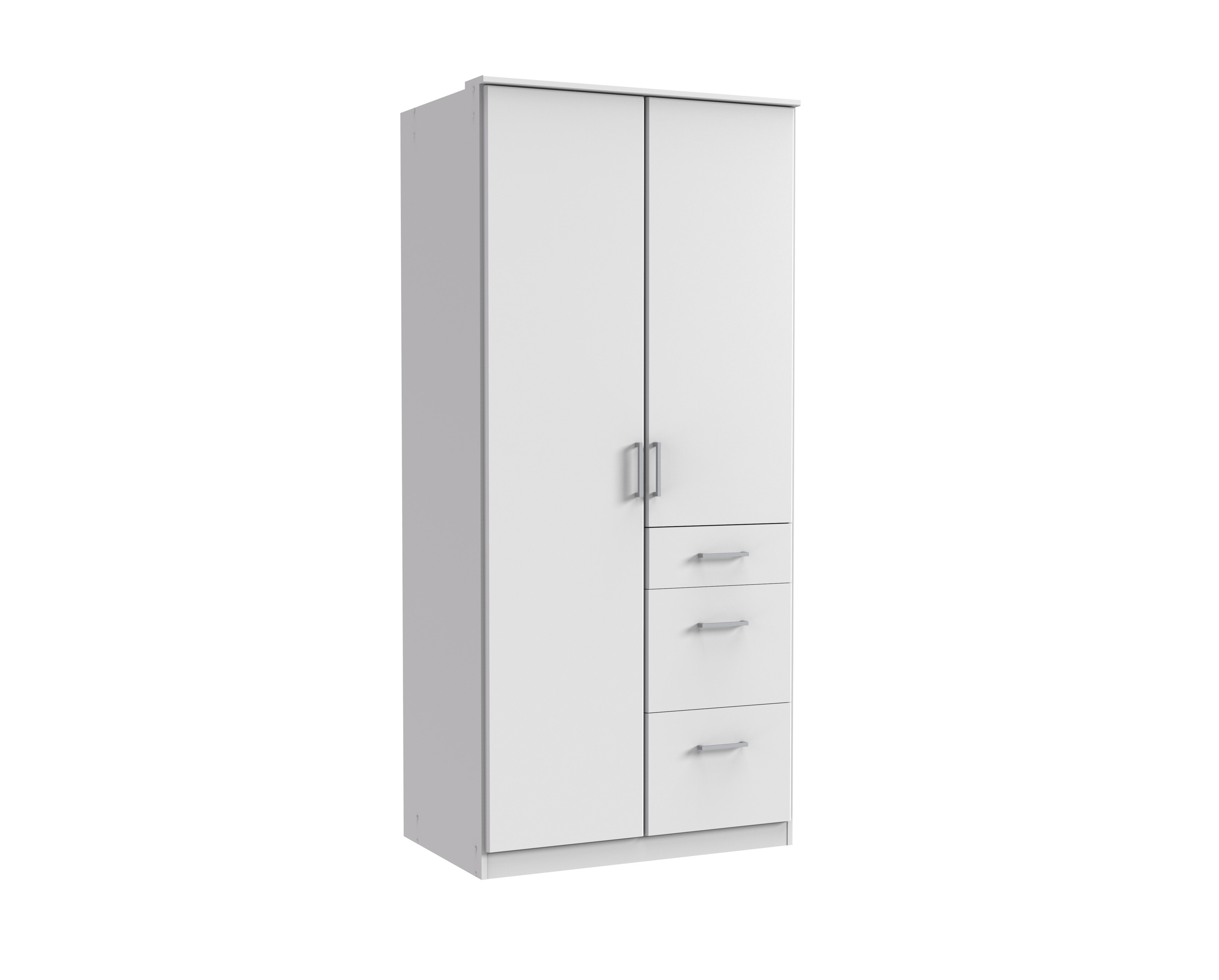 möbel-direkt.de Kleiderschrank Click in Weiß (komplett, 1-St., Drehtürenschrank, Eckkleiderschrank) Made in Germany