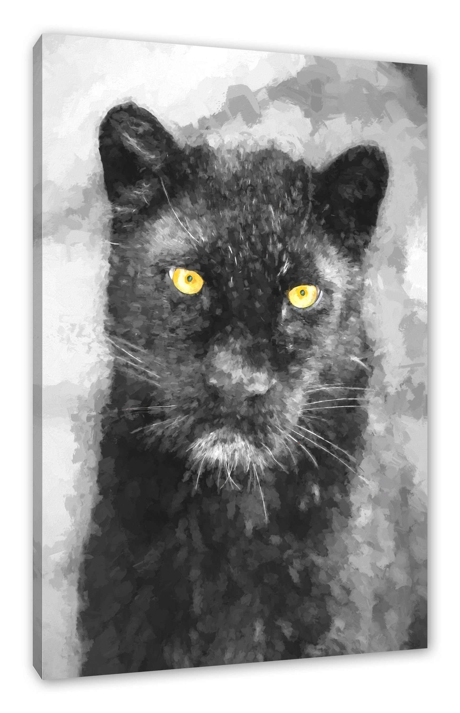 Pixxprint Leinwandbild prächtiger Panther, prächtiger Panther (1 St), Leinwandbild fertig bespannt, inkl. Zackenaufhänger