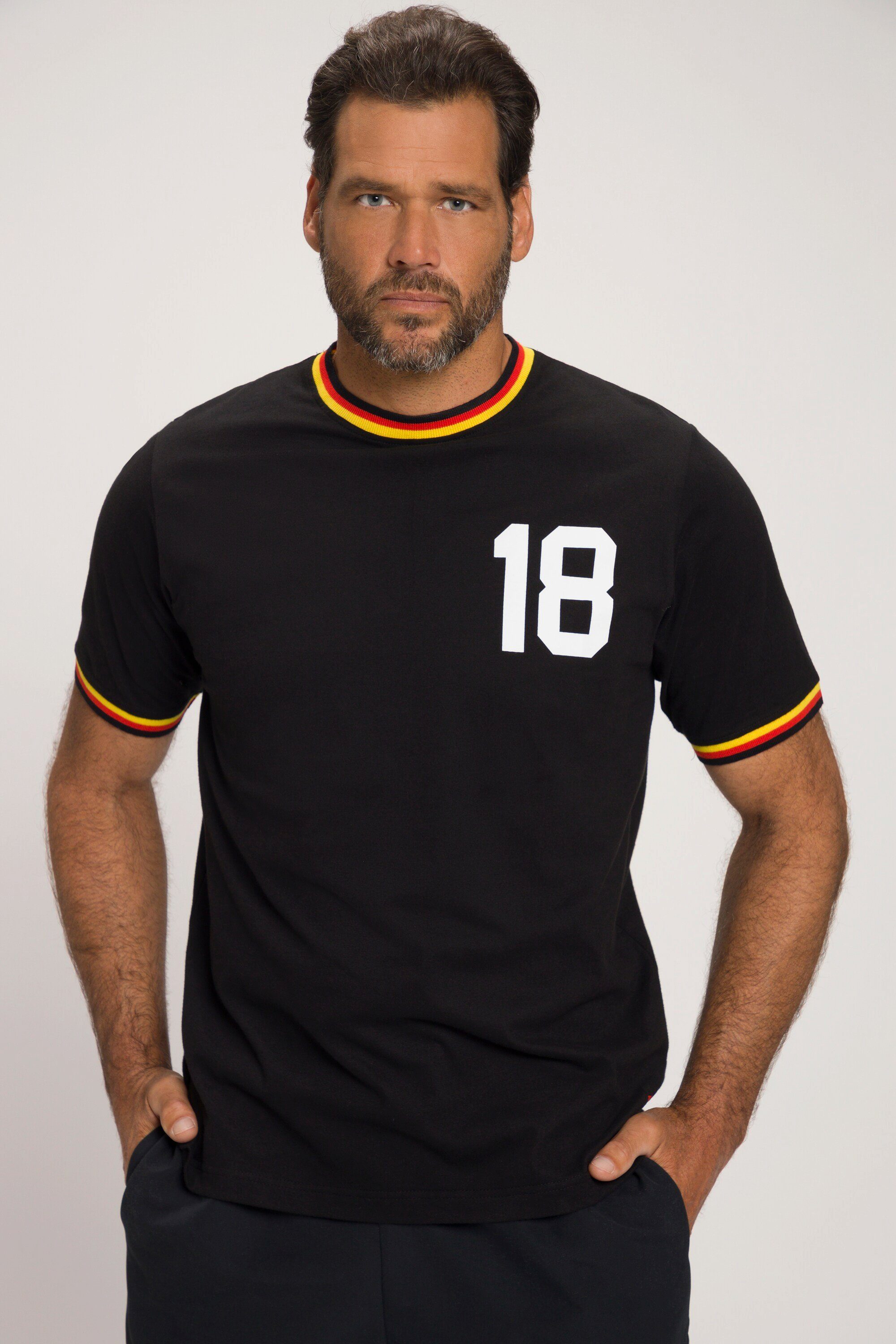 JP1880 T-Shirt T-Shirt Fußball WM Halbarm schwarz