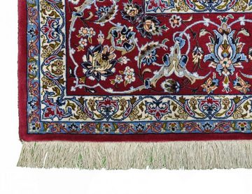 Orientteppich Isfahan Seidenkette 158x232 Handgeknüpfter Orientteppich, Nain Trading, rechteckig, Höhe: 6 mm