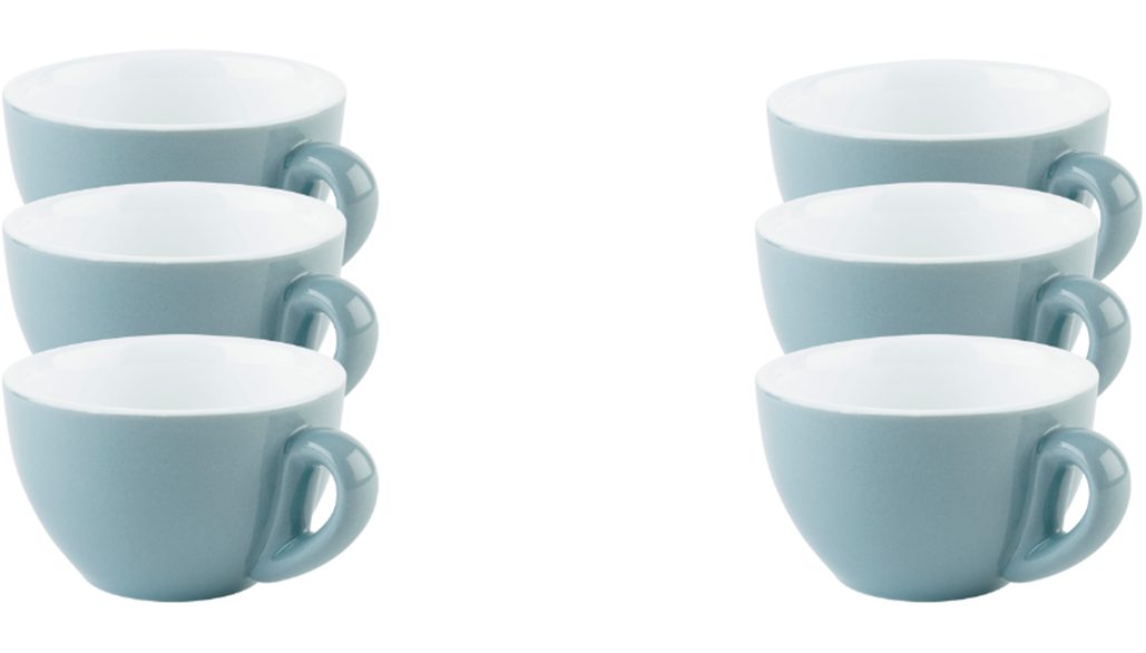 APS Tasse 6er Set Kaffeetassen -SNUG-, 6-tlg., Porzellan, für Heißgetränke aller Art geeignet