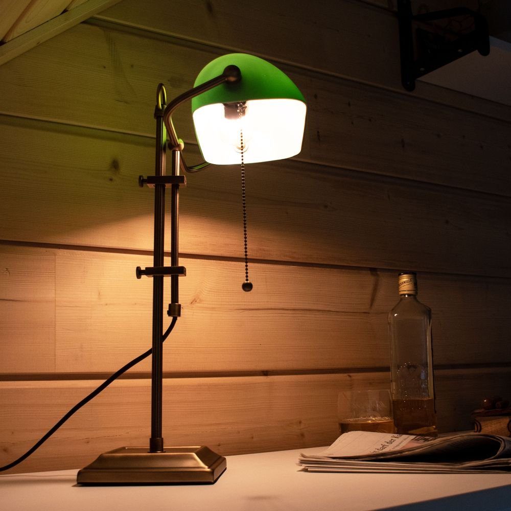 grün Schreib Antik Bronze etc-shop inklusive, LED nicht Tischleuchte, Beleuchtung Lampe Schlaf Zimmer Tisch Leuchtmittel Nacht