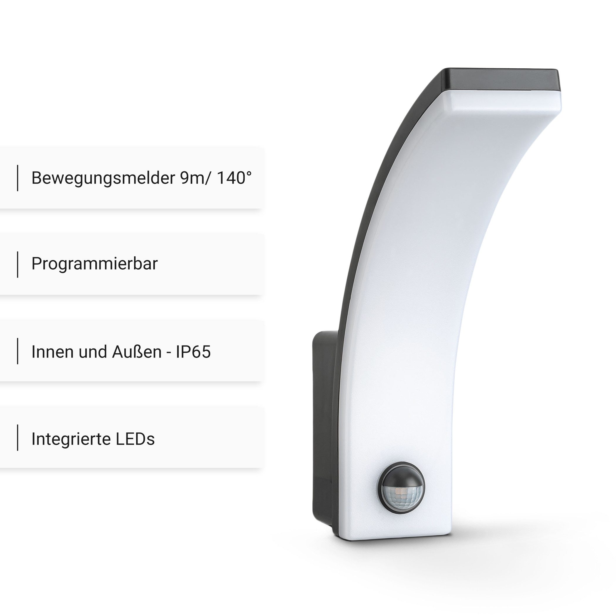 SEBSON Außen-Wandleuchte LED Außenleuchte Bewegungsmelder 9m/140° günstig online kaufen